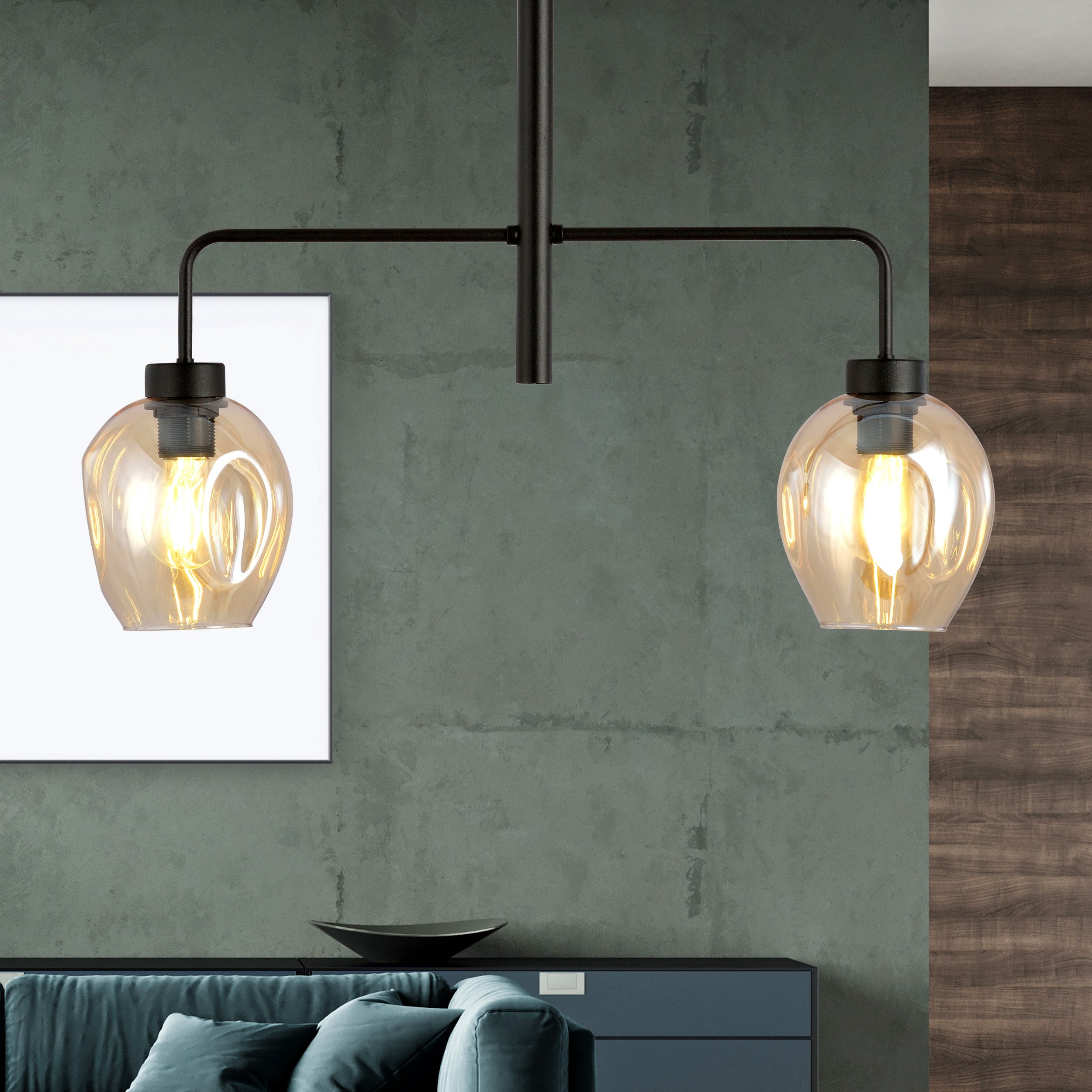 Suspension Lukka abase en métal en forme de fourche au design contemporain par Emibig Suspension Lukka abase en métal en forme de fourche au design contemporain par Emibig