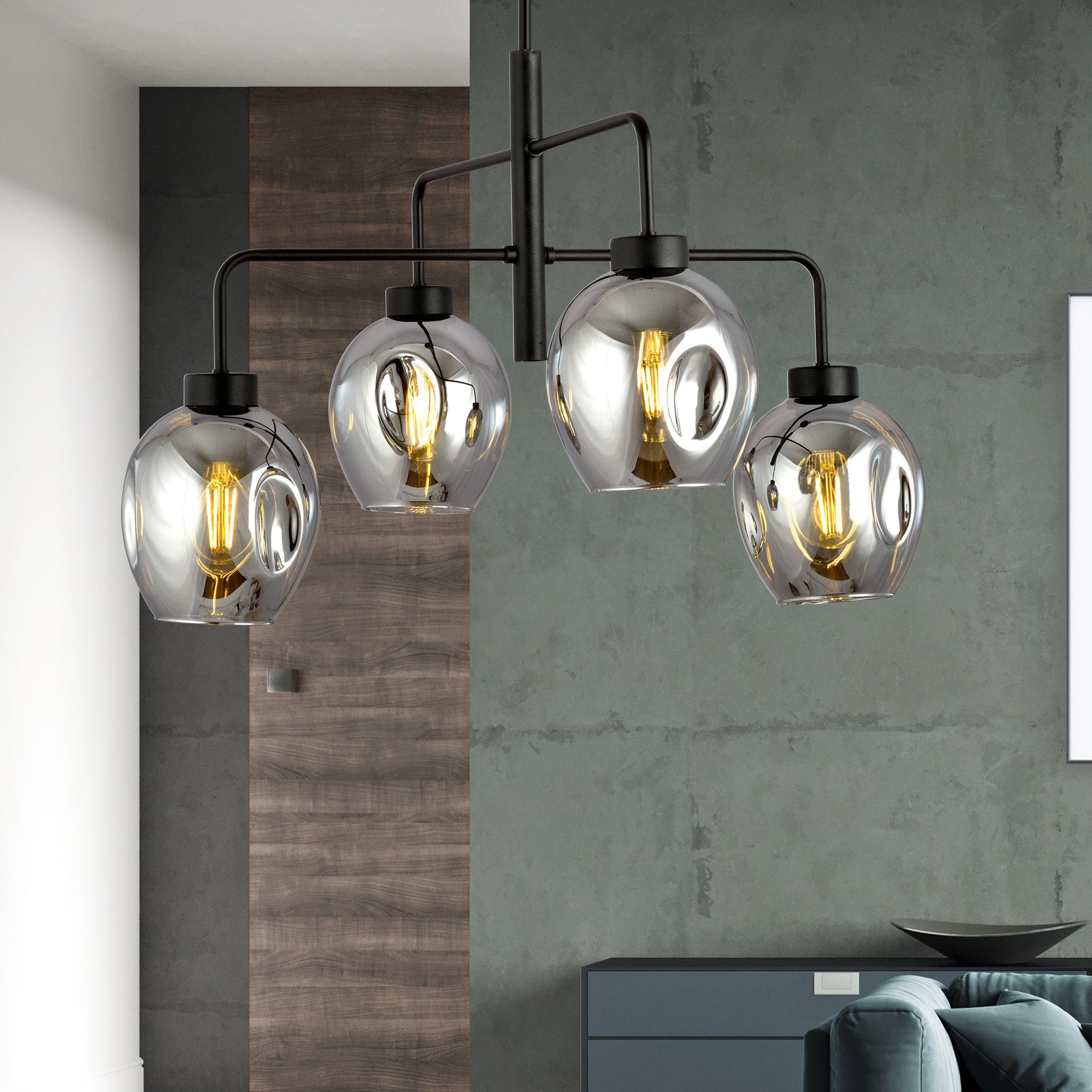 Suspension Lukka abase en métal en forme de fourche au design contemporain par Emibig Suspension Lukka abase en métal en forme de fourche au design contemporain par Emibig