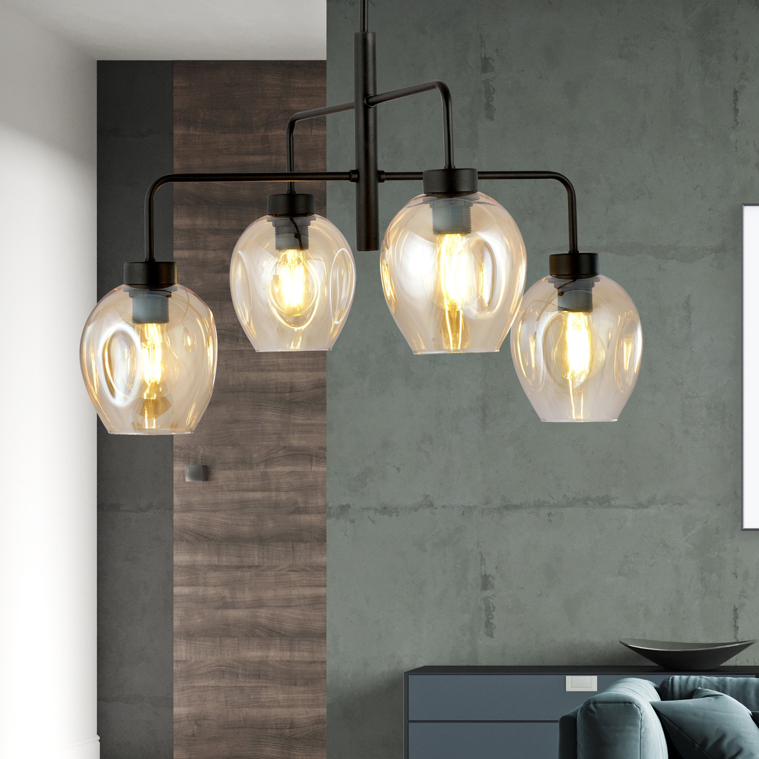 Suspension Lukka abase en métal en forme de fourche au design contemporain par Emibig Suspension Lukka abase en métal en forme de fourche au design contemporain par Emibig
