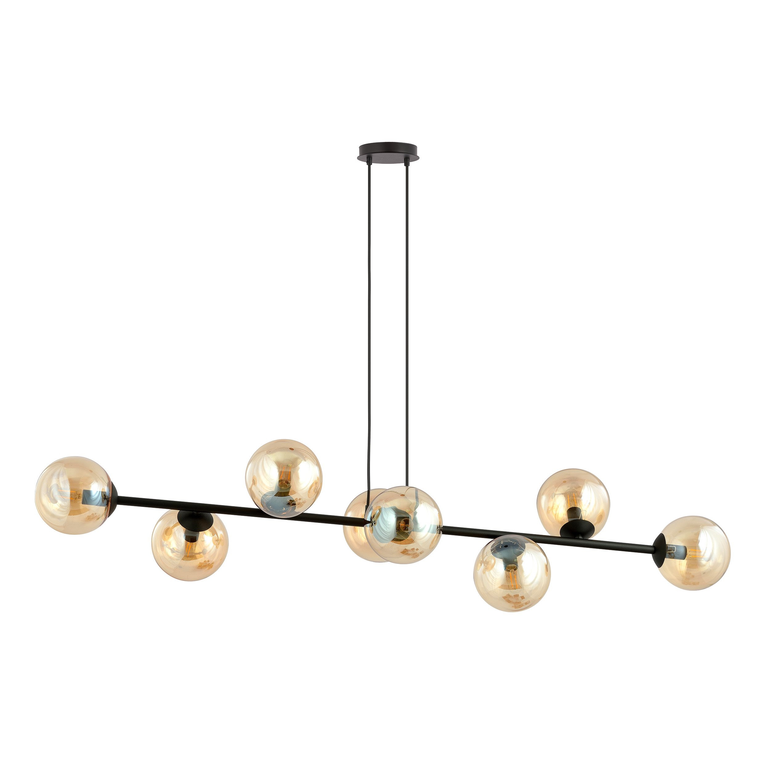 Suspension Rossi base en métal et abat-jour en boule de verre au design contemporain par Emibig Suspension Rossi base en métal et abat-jour en boule de verre au design contemporain par Emibig