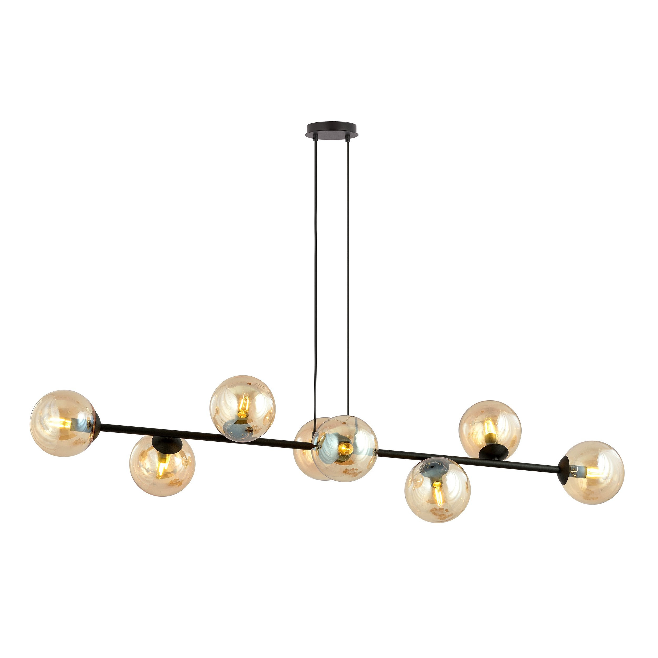 Suspension Rossi base en métal et abat-jour en boule de verre au design contemporain par Emibig Suspension Rossi base en métal et abat-jour en boule de verre au design contemporain par Emibig
