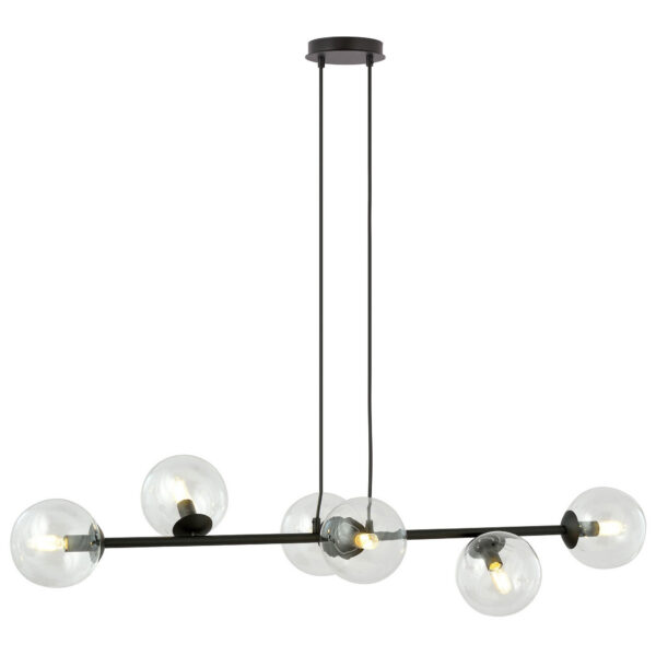 Suspension Rossi base en métal et abat-jour en boule de verre au design contemporain par Emibig