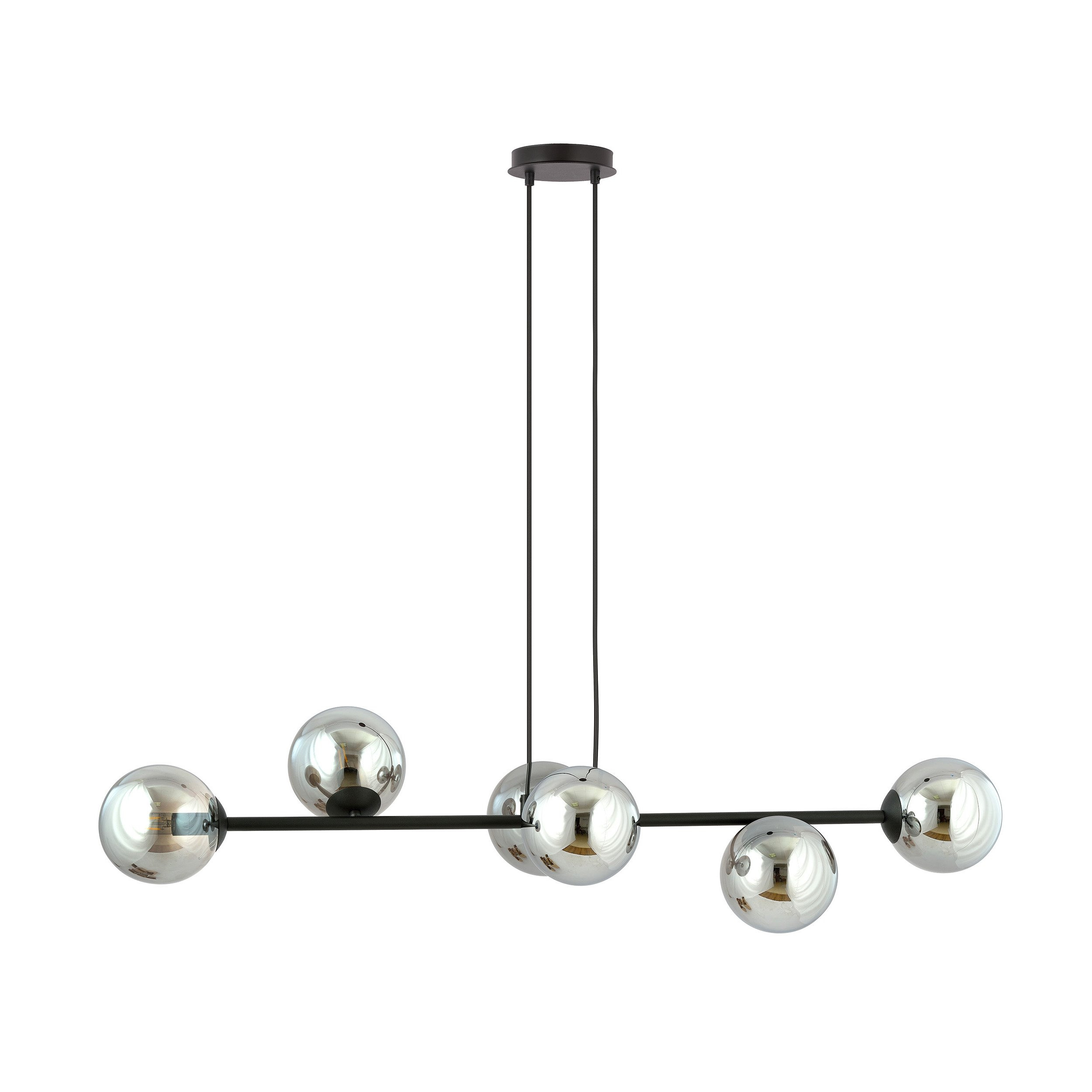 Suspension Rossi base en métal et abat-jour en boule de verre au design contemporain par Emibig Suspension Rossi base en métal et abat-jour en boule de verre au design contemporain par Emibig