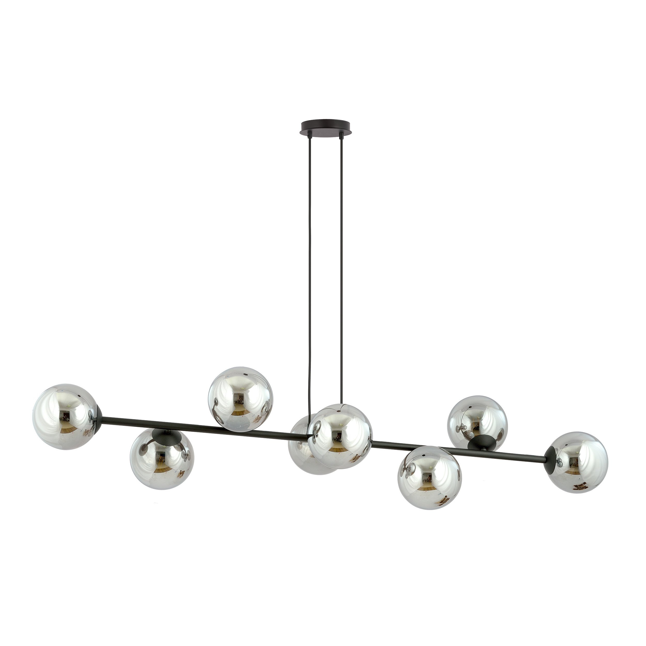 Suspension Rossi base en métal et abat-jour en boule de verre au design contemporain par Emibig Suspension Rossi base en métal et abat-jour en boule de verre au design contemporain par Emibig