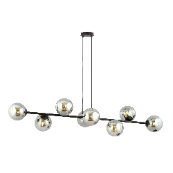Suspension Rossi base en métal et abat-jour en boule de verre au design contemporain par Emibig Suspension Rossi base en métal et abat-jour en boule de verre au design contemporain par Emibig
