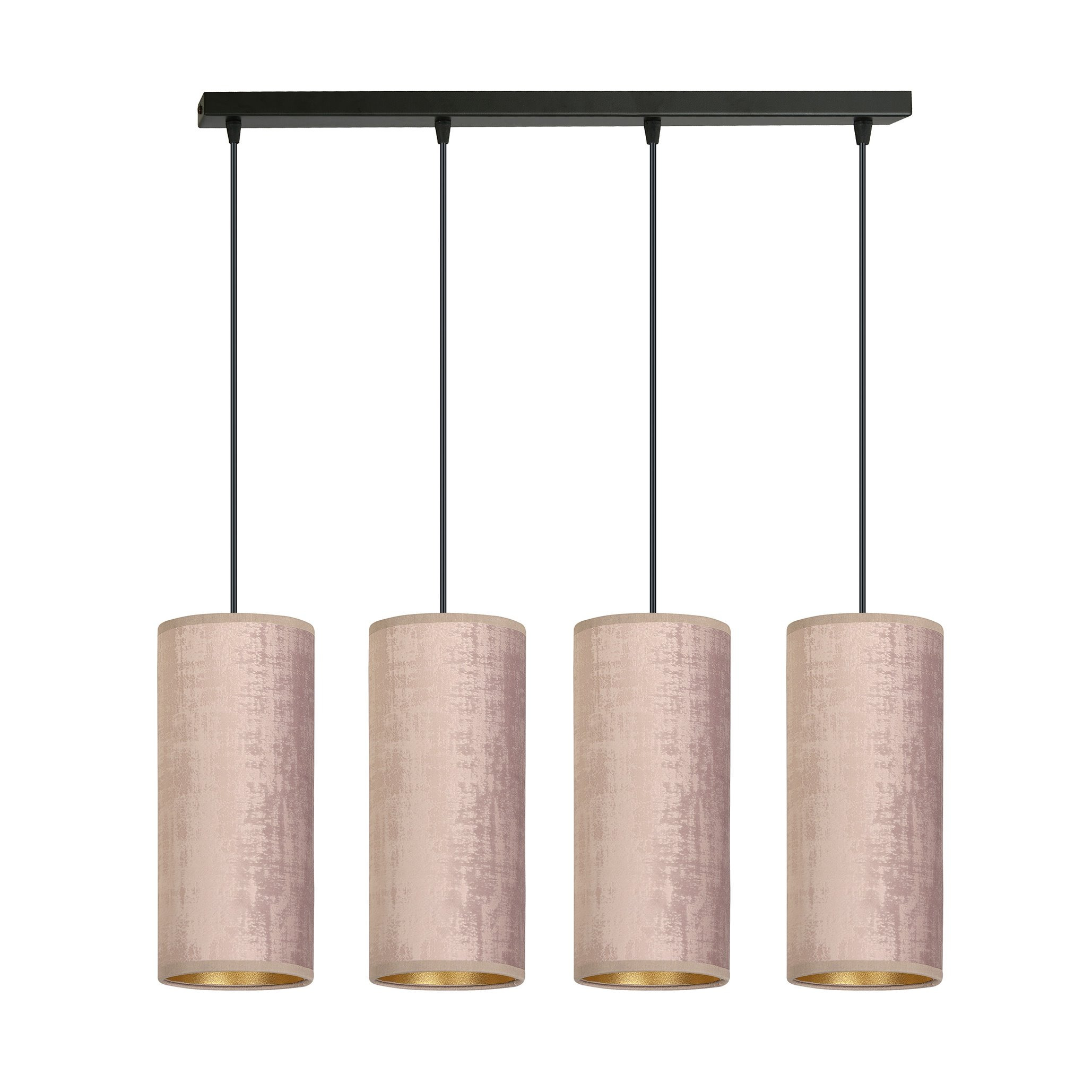 Suspension Bente base en métal linéaire avec abat-jour en velours au design contemporain par Emibig Suspension Bente base en métal linéaire avec abat-jour en velours au design contemporain par Emibig