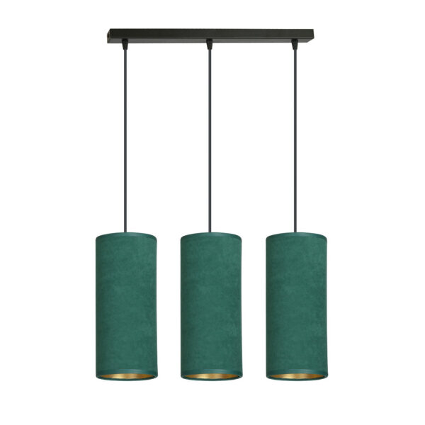 Suspension Bente base en métal linéaire avec abat-jour en velours au design contemporain par Emibig