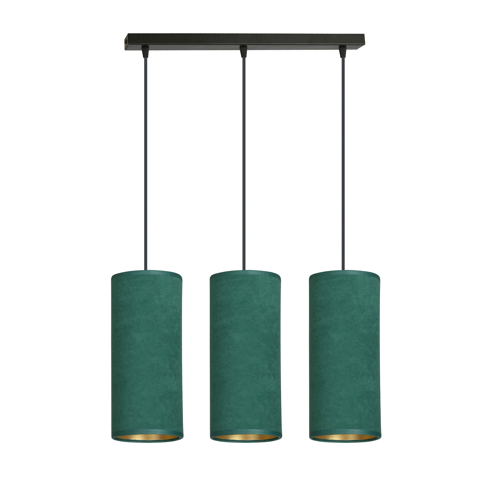 Suspension Bente base en métal linéaire avec abat-jour en velours au design contemporain par Emibig