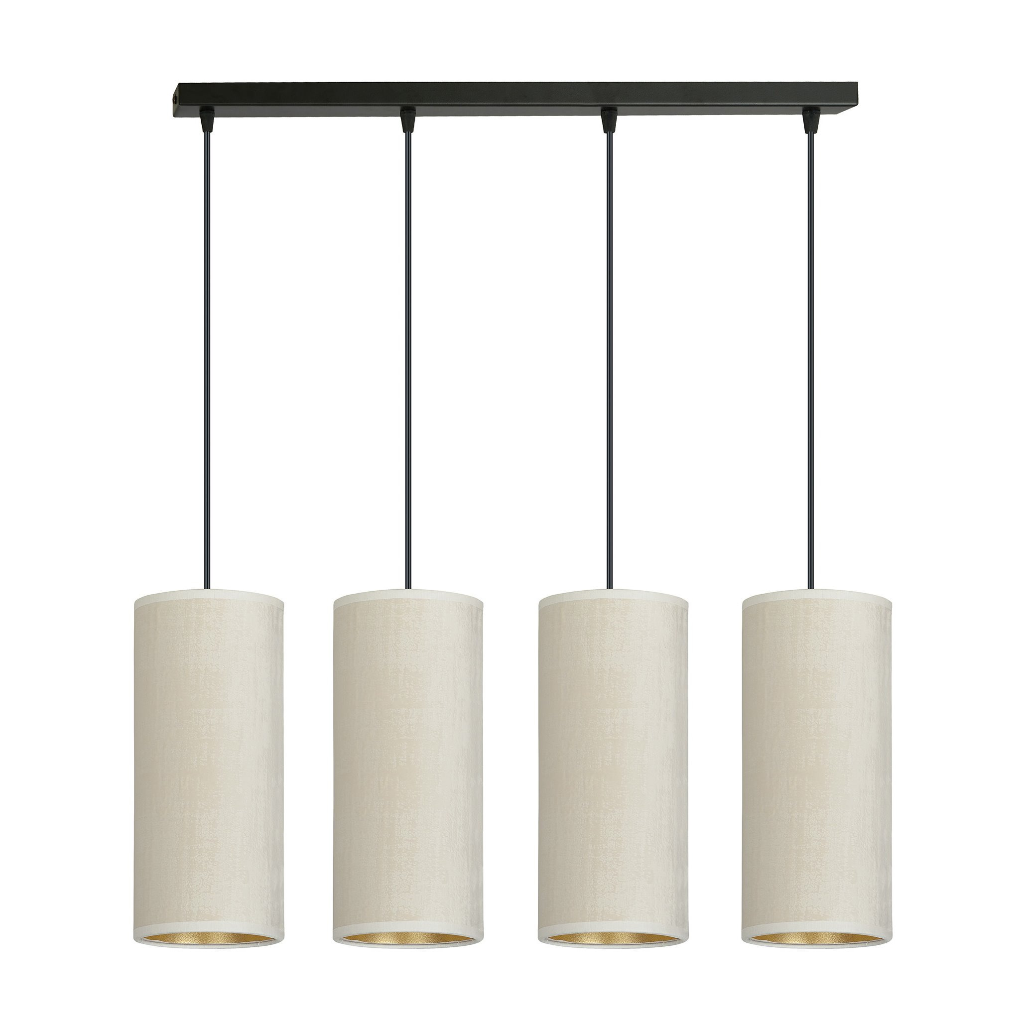 Suspension Bente base en métal linéaire avec abat-jour en velours au design contemporain par Emibig Suspension Bente base en métal linéaire avec abat-jour en velours au design contemporain par Emibig