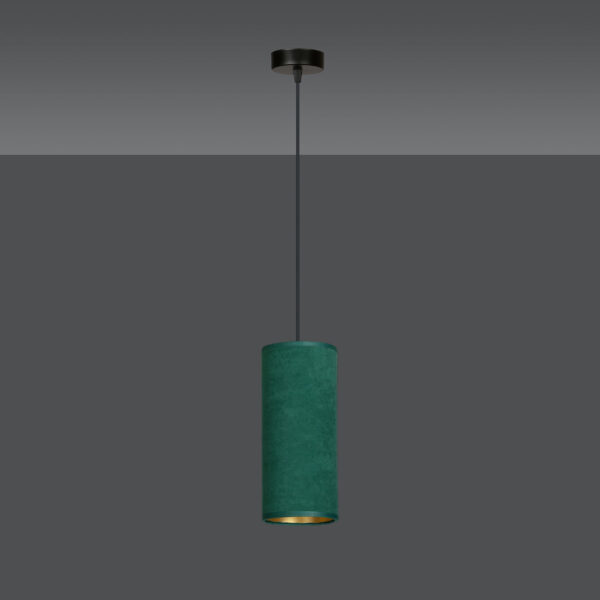 Suspension Bente base en métal circulaire avec abat-jour en velours au design contemporain par Emibig