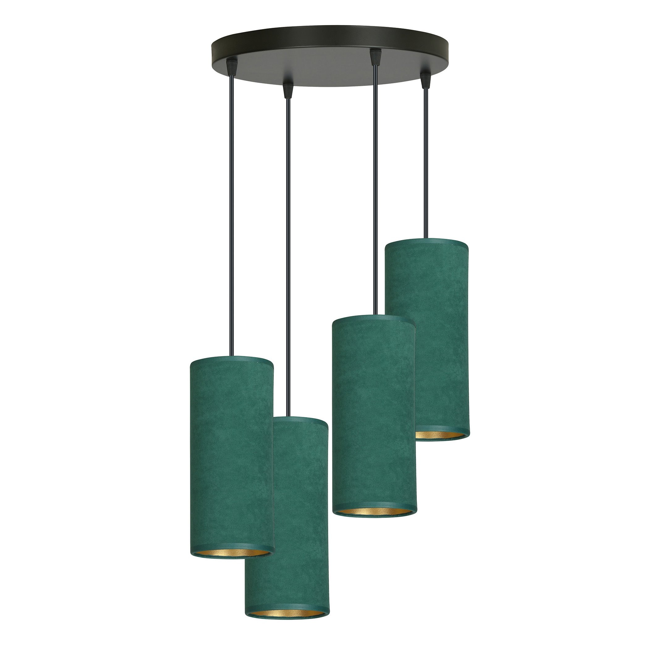 Suspension Bente base en métal circulaire avec abat-jour en velours au design contemporain par Emibig