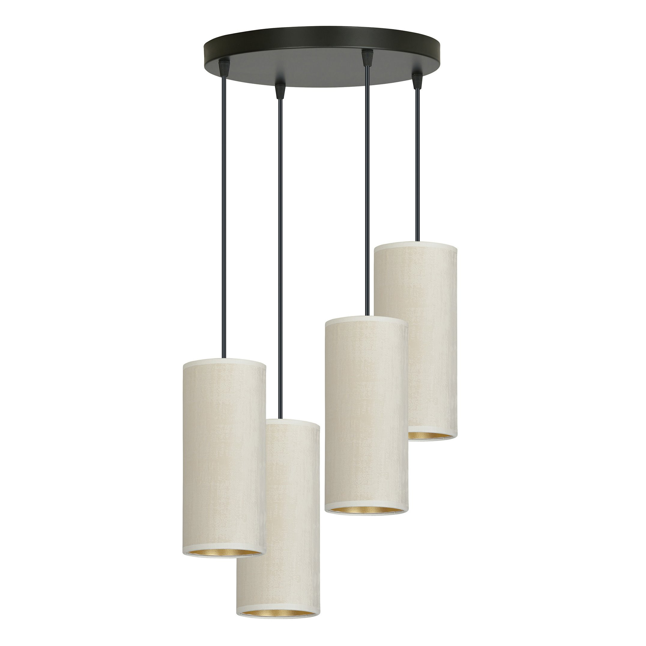 Suspension Bente base en métal circulaire avec abat-jour en velours au design contemporain par Emibig