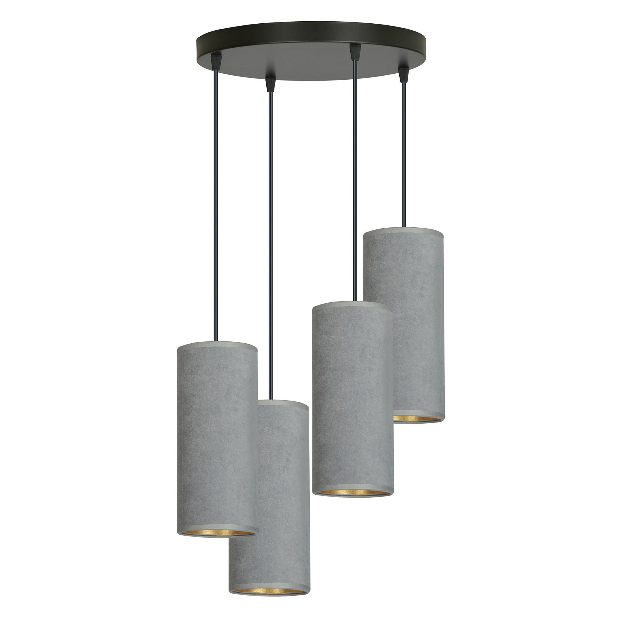 Suspension Bente base en métal circulaire avec abat-jour en velours au design contemporain par Emibig