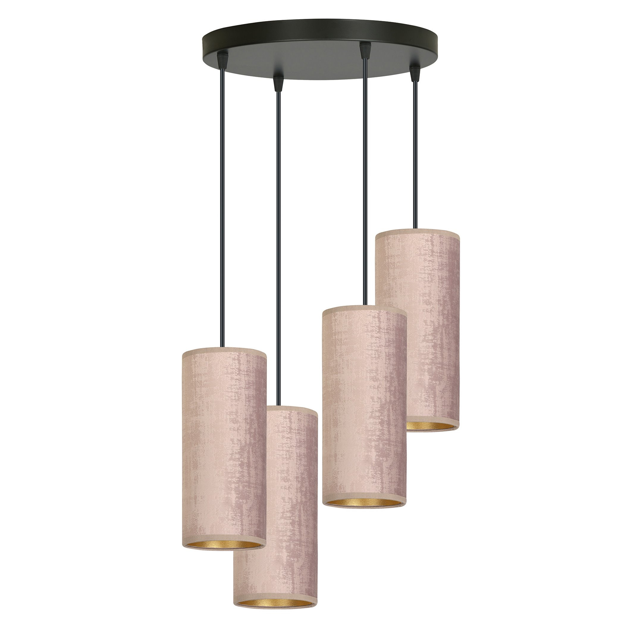 Suspension Bente base en métal circulaire avec abat-jour en velours au design contemporain par Emibig