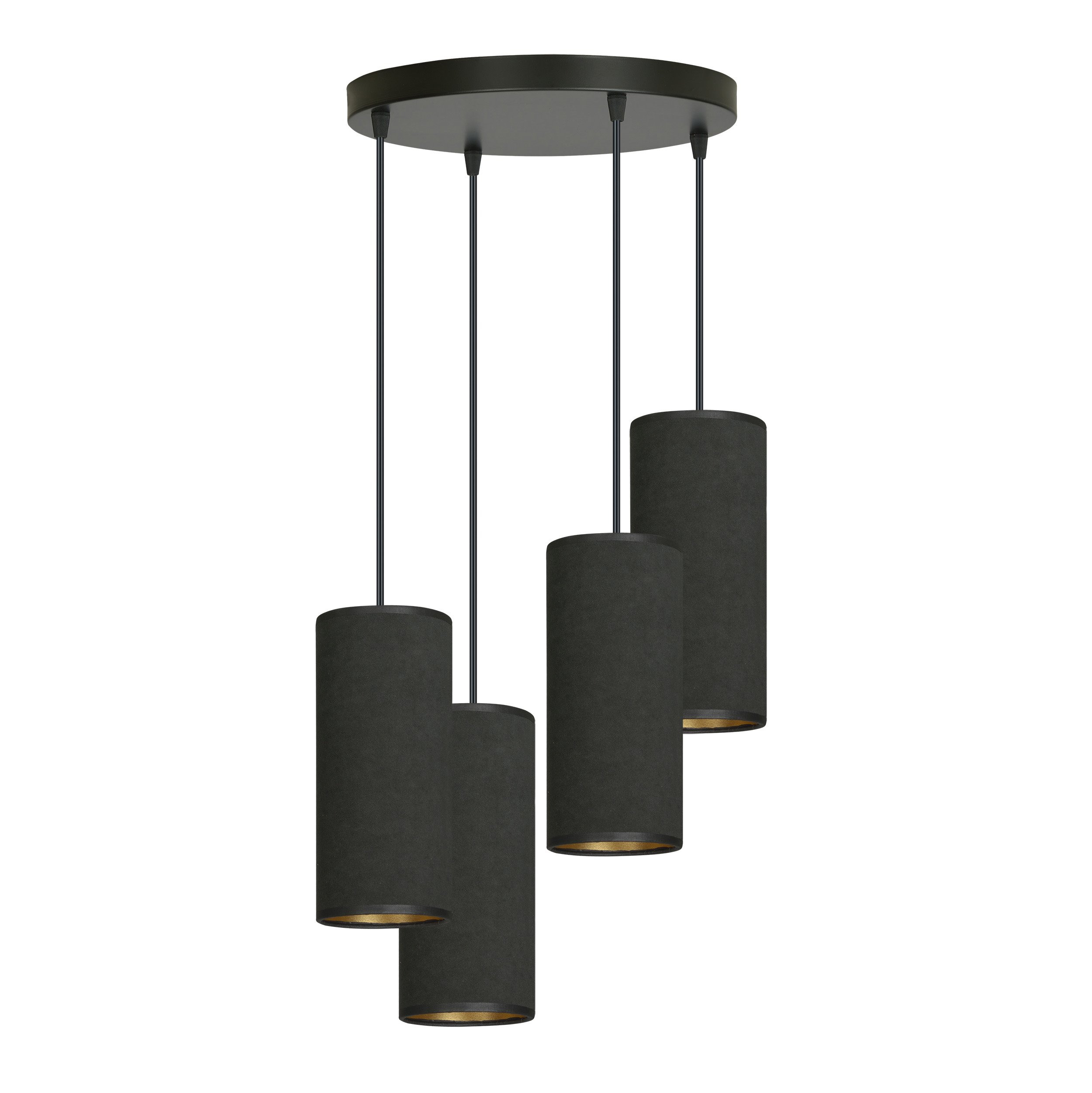 Suspension Bente base en métal circulaire avec abat-jour en velours au design contemporain par Emibig