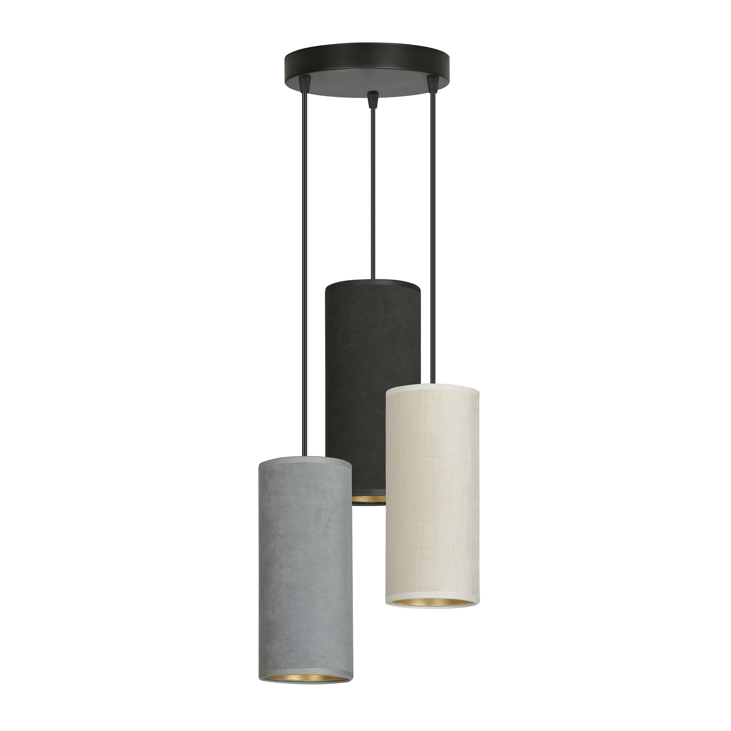 Suspension Bente base en métal circulaire avec abat-jour en velours au design contemporain par Emibig