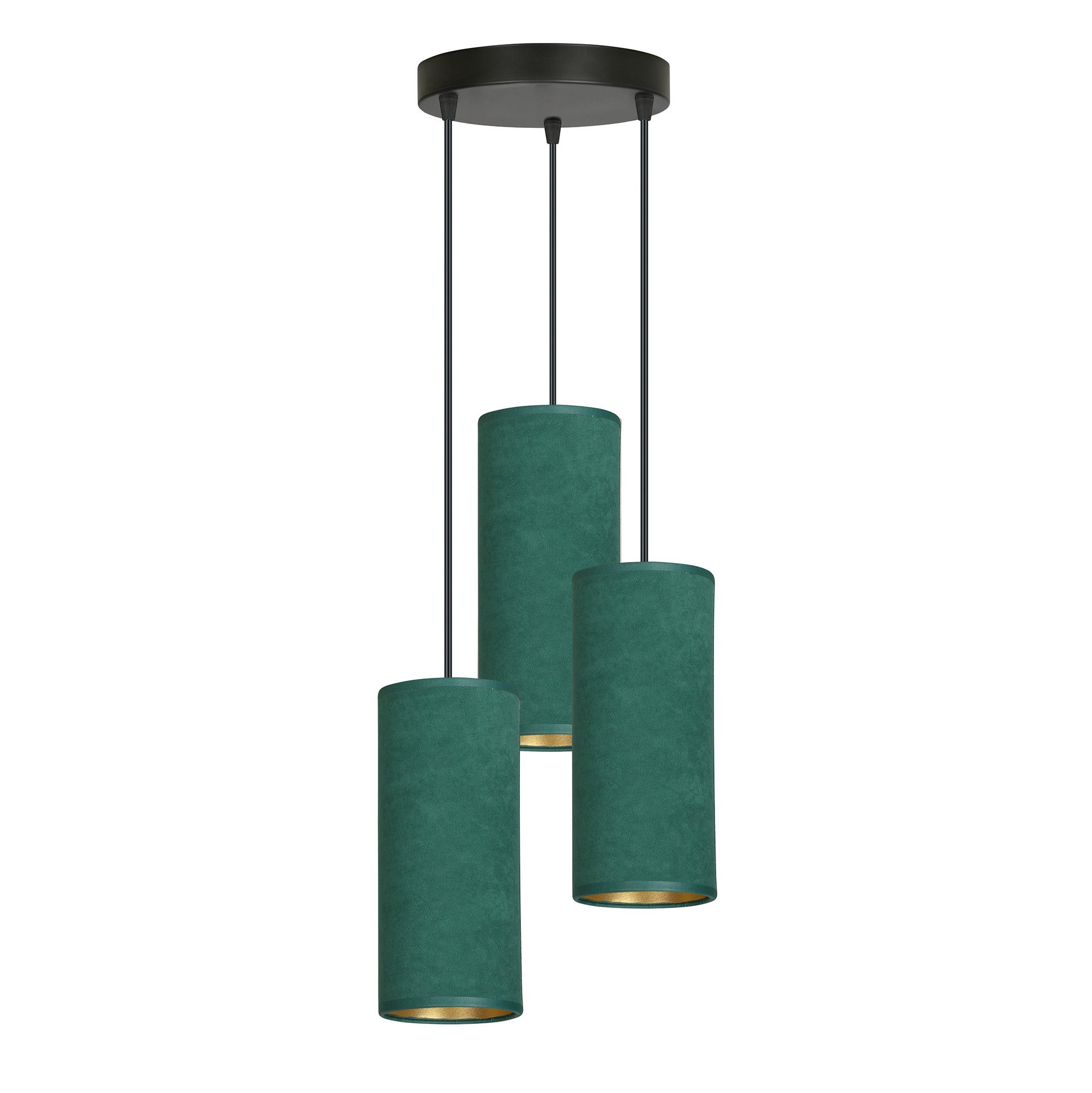 Suspension Bente base en métal circulaire avec abat-jour en velours au design contemporain par Emibig