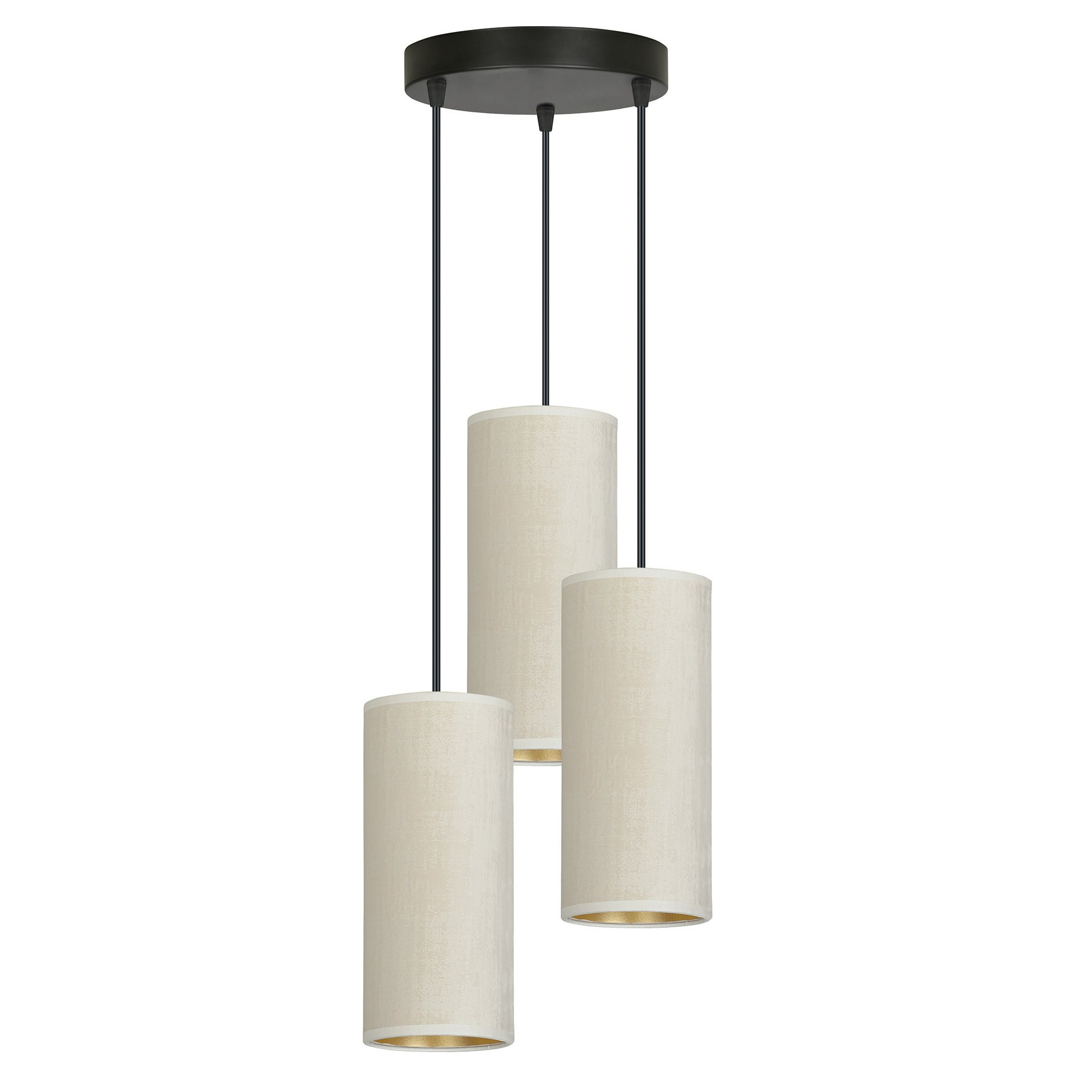 Suspension Bente base en métal circulaire avec abat-jour en velours au design contemporain par Emibig