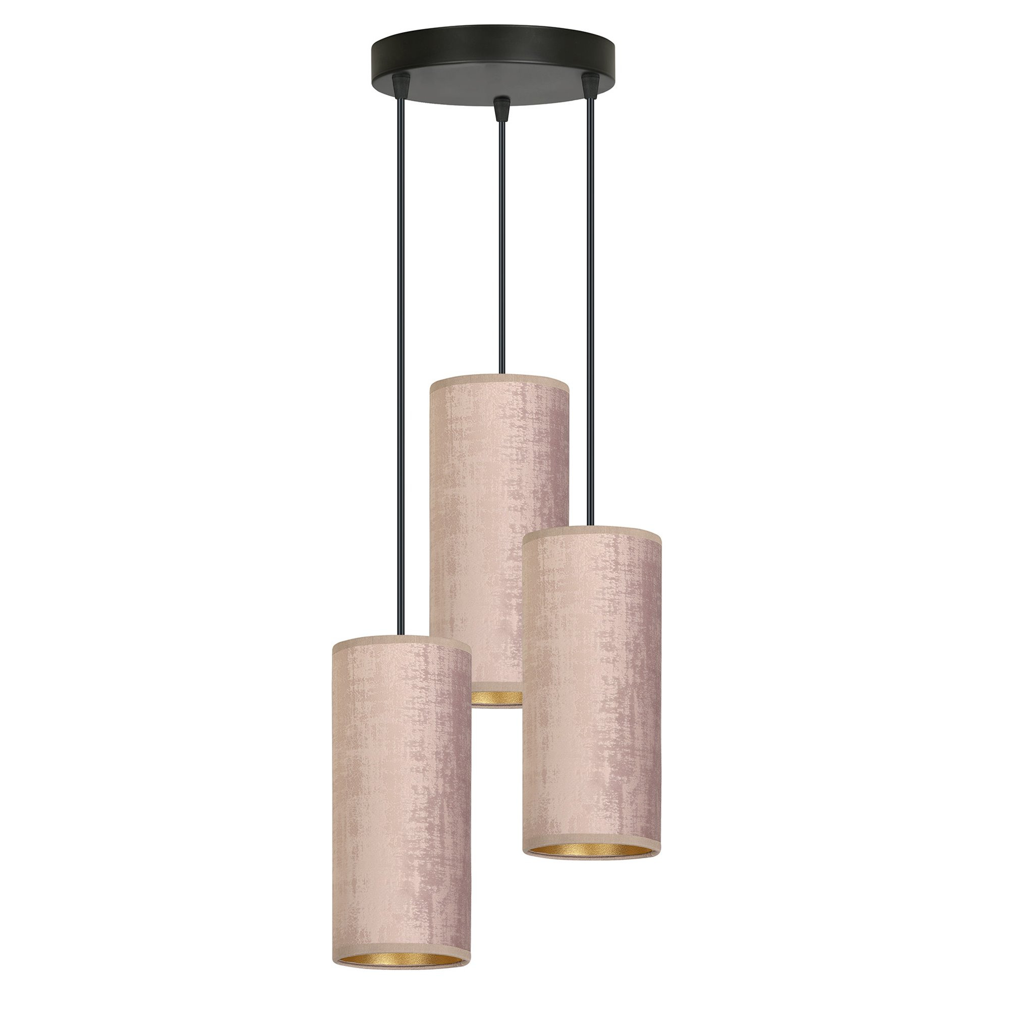 Suspension Bente base en métal circulaire avec abat-jour en velours au design contemporain par Emibig