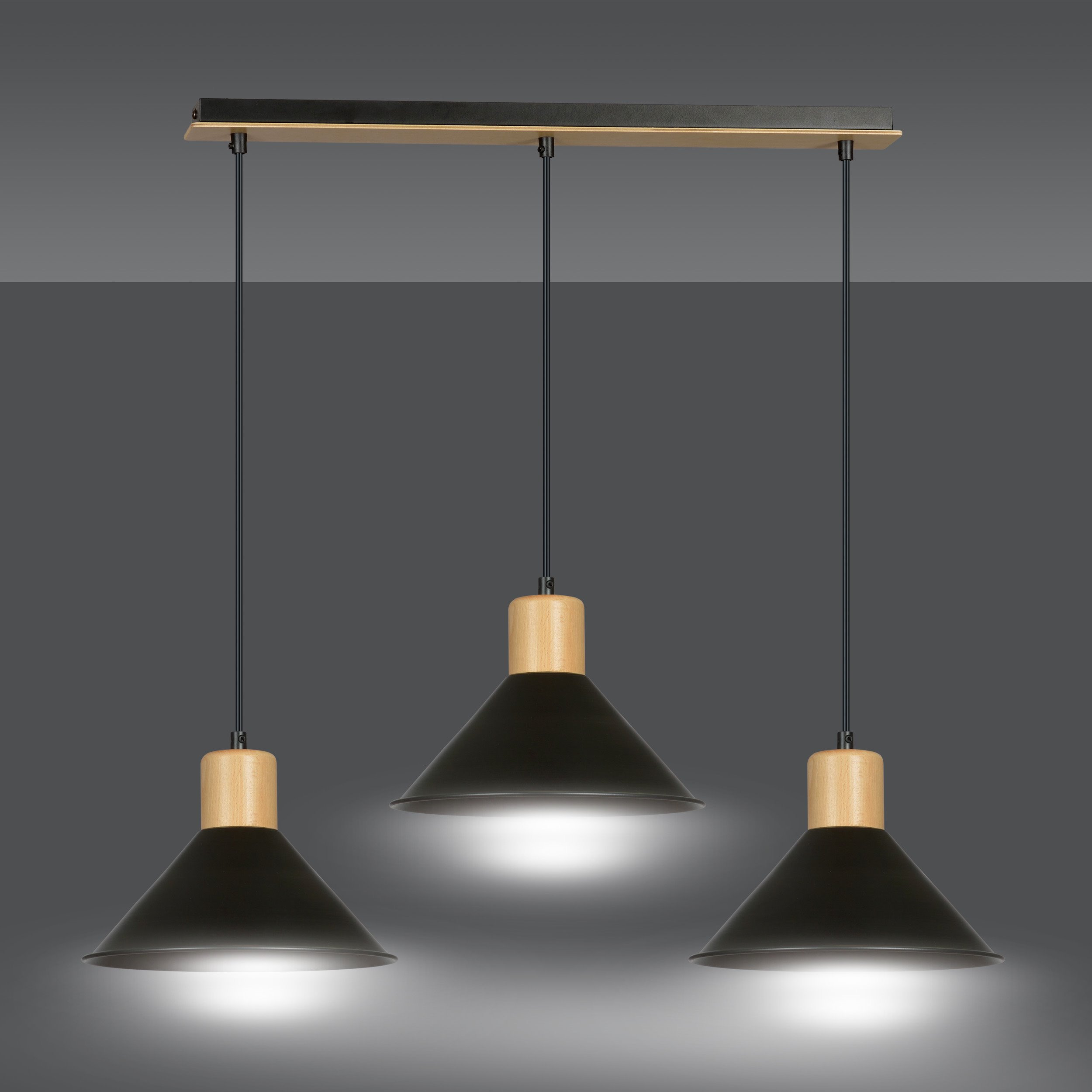 Suspension Rowen base en métal et bois au design contemporain par Emibig Suspension Rowen base en métal et bois au design contemporain par Emibig