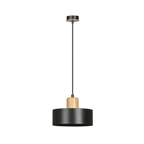 Suspension Torin base en métal et bois avec abat-jour en forme de palet au design contemporain par Emibig