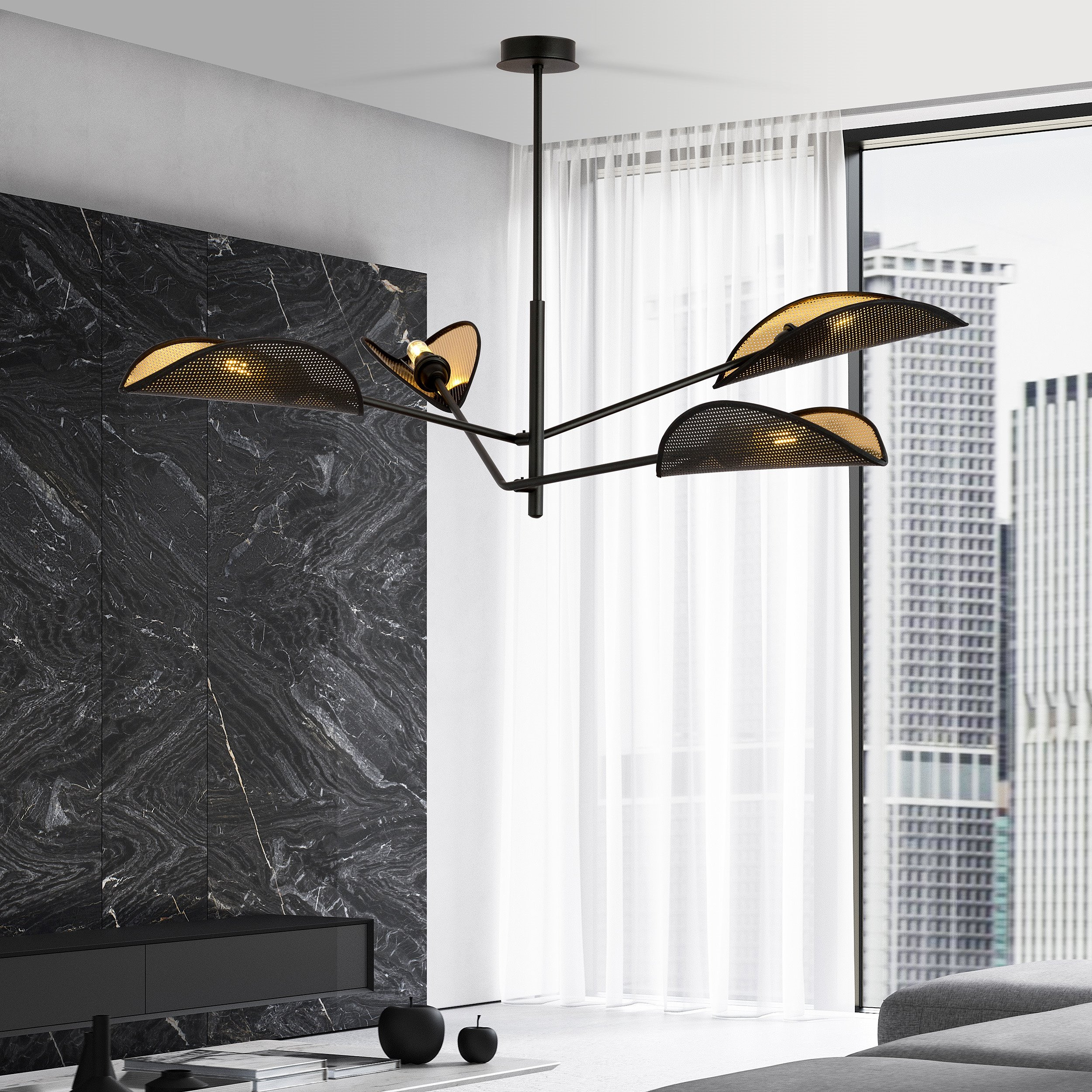 Plafonnier Vene Base en métal avec abat-jour en forme de feuille au design contemporain par Emibig Plafonnier Vene Base en métal avec abat-jour en forme de feuille au design contemporain par Emibig