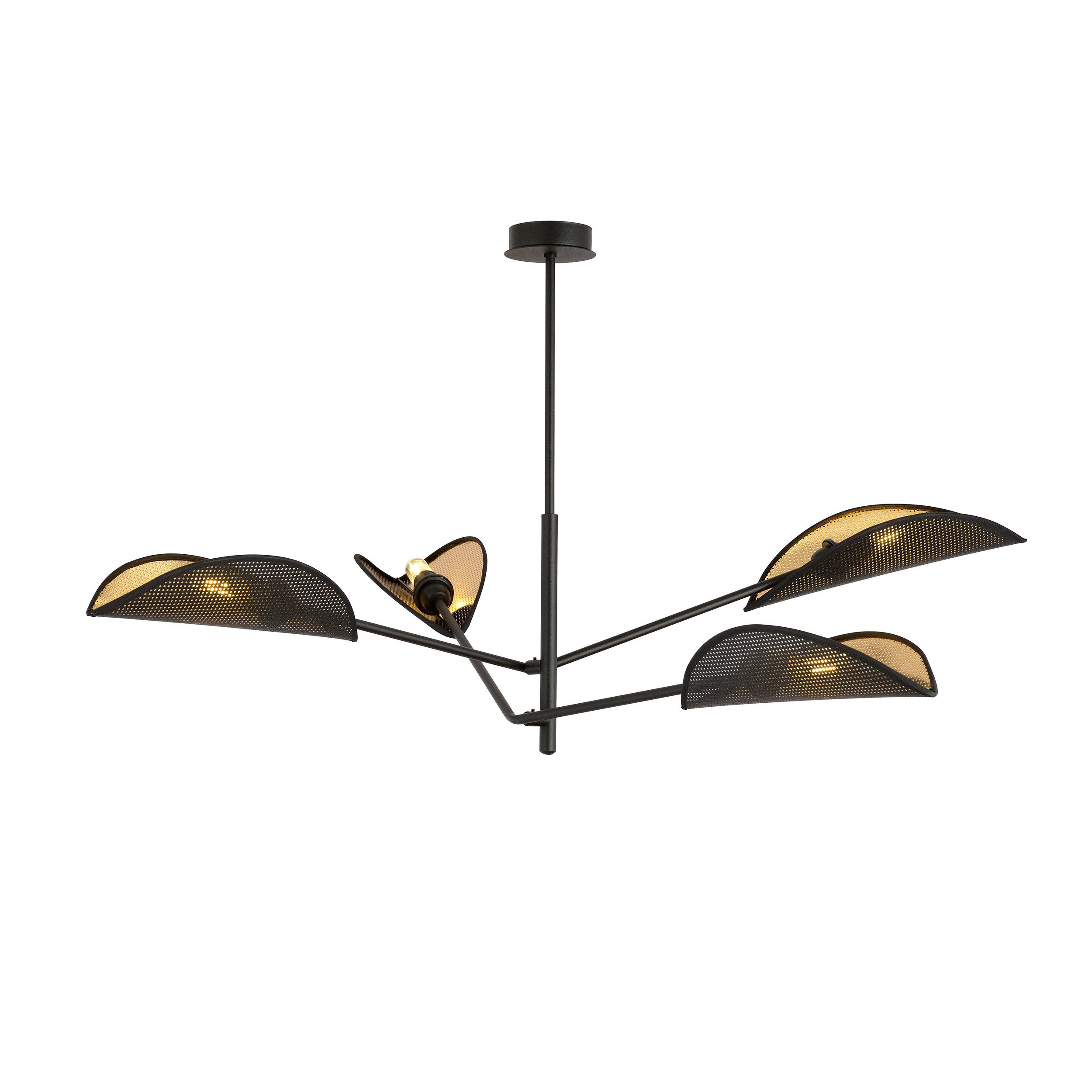 Plafonnier Vene Base en métal avec abat-jour en forme de feuille au design contemporain par Emibig