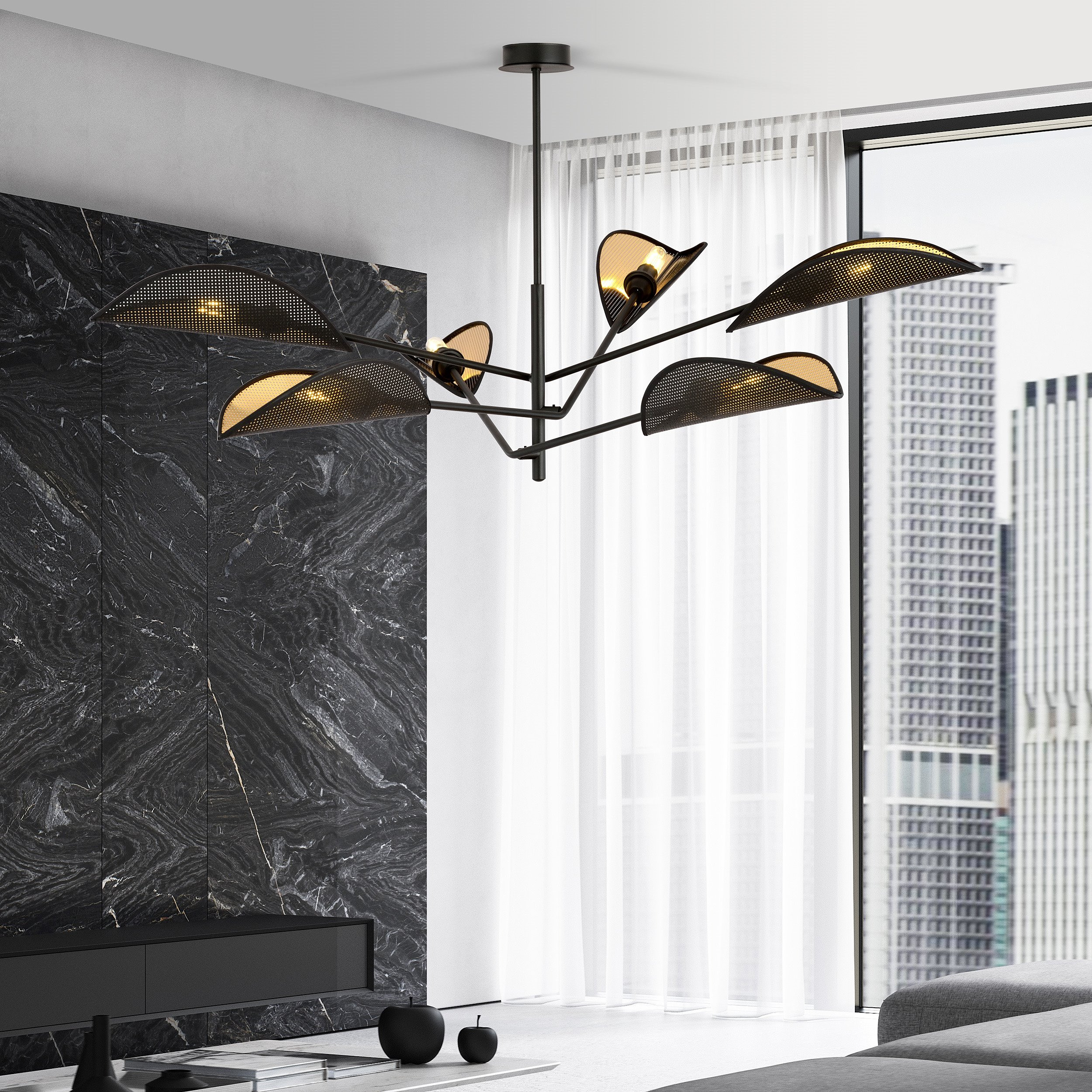 Plafonnier Vene Base en métal avec abat-jour en forme de feuille au design contemporain par Emibig Plafonnier Vene Base en métal avec abat-jour en forme de feuille au design contemporain par Emibig