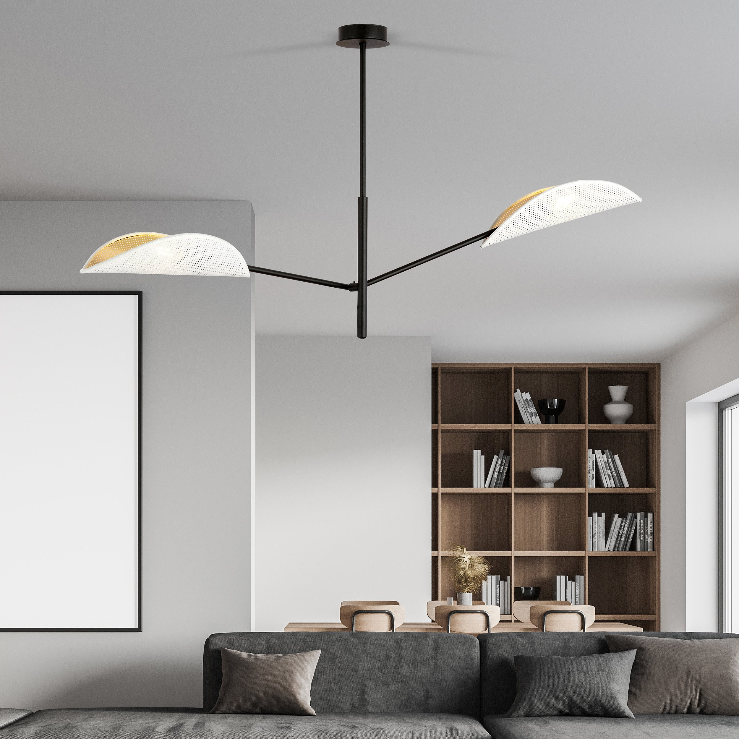 Plafonnier Vene Base en métal avec abat-jour en forme de feuille au design contemporain par Emibig Plafonnier Vene Base en métal avec abat-jour en forme de feuille au design contemporain par Emibig