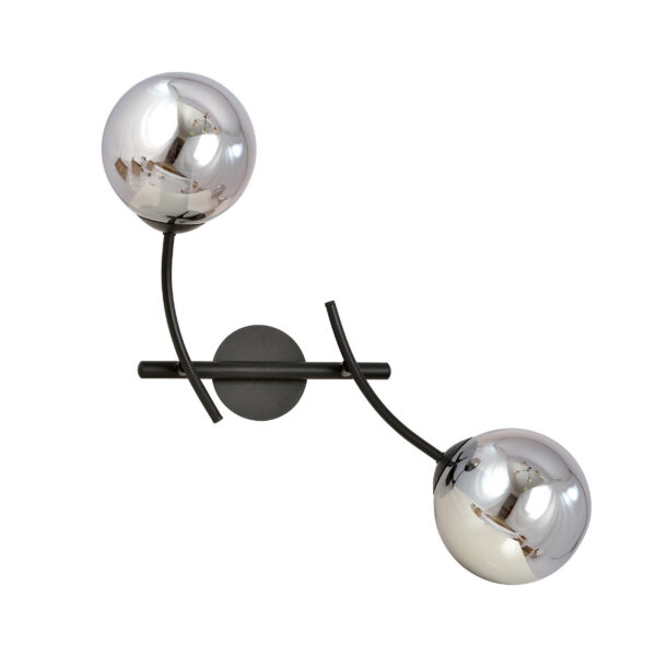 Applique murale Hunter base en métal avec abat-jour en boule de verre au design contemporain par Emibig