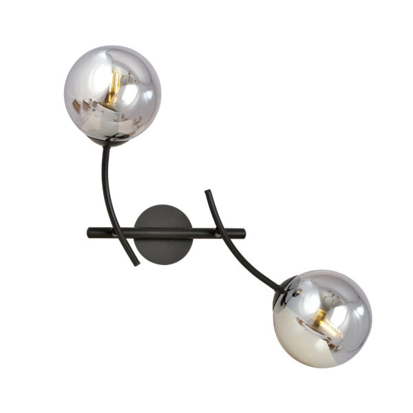 Applique murale Hunter base en métal avec abat-jour en boule de verre au design contemporain par Emibig