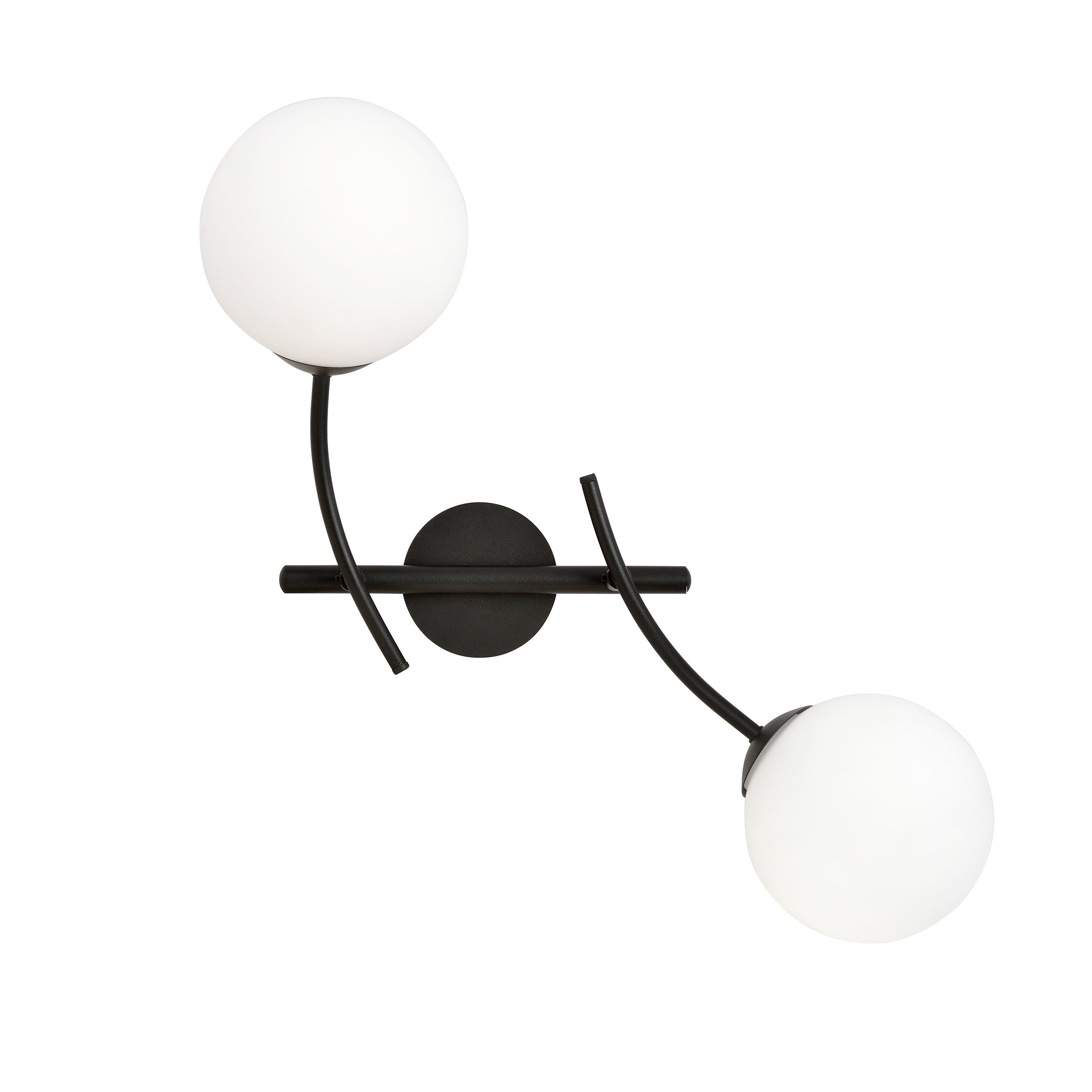 Applique murale Hunter base en métal avec abat-jour en boule de verre au design contemporain par Emibig Applique murale Hunter base en métal avec abat-jour en boule de verre au design contemporain par Emibig