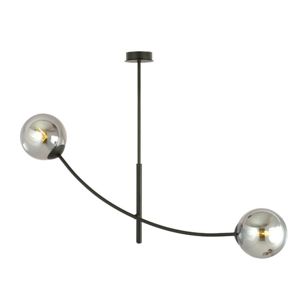 Suspension Hunter base en métal avec abat-jour en boule de verre au design contemporain par Emibig