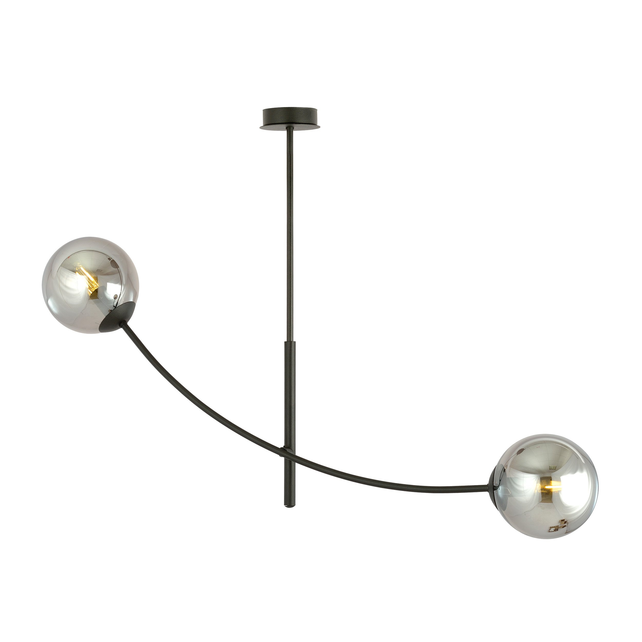 Suspension Hunter base en métal avec abat-jour en boule de verre au design contemporain par Emibig