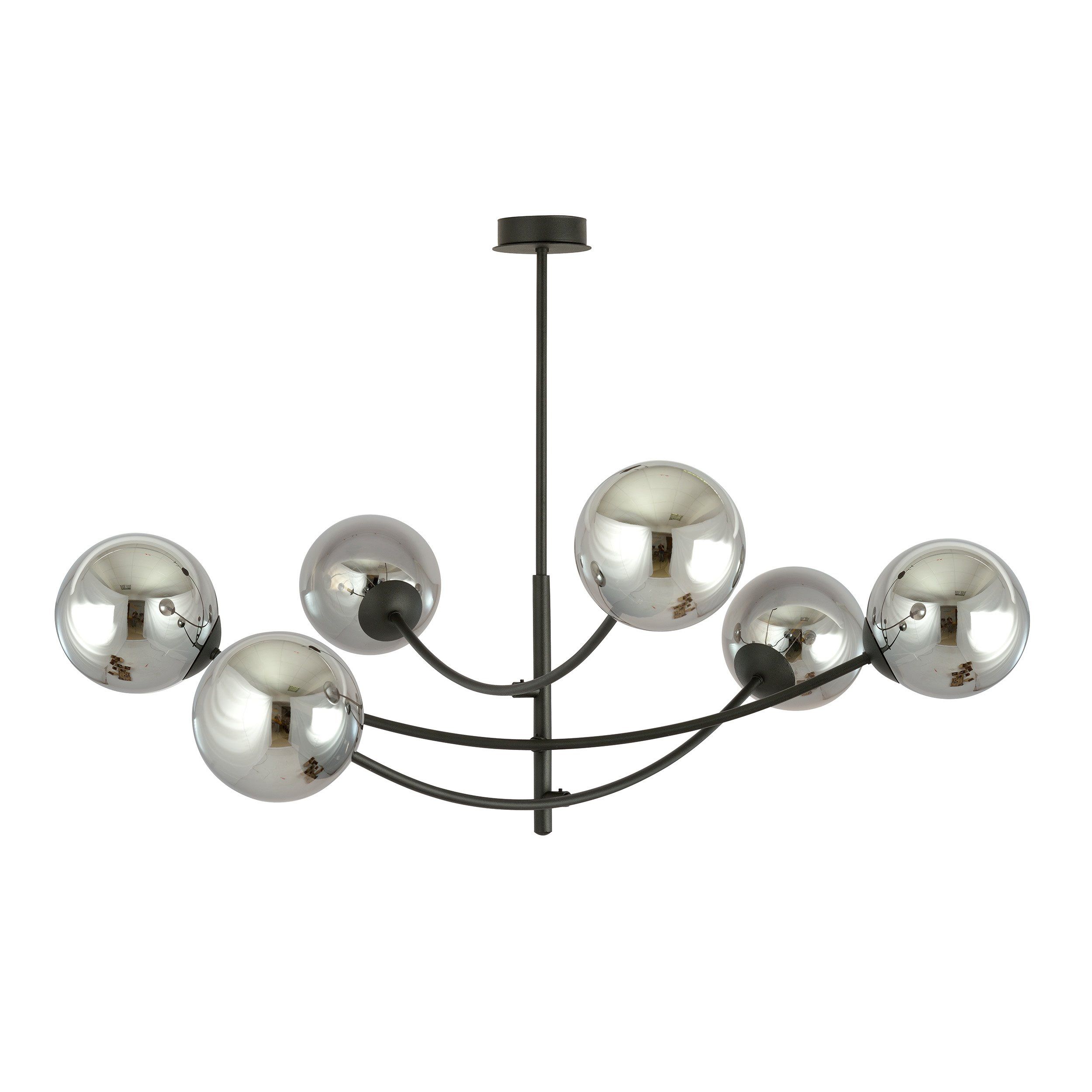 Suspension Hunter base en métal avec abat-jour en boule de verre au design contemporain par Emibig Suspension Hunter base en métal avec abat-jour en boule de verre au design contemporain par Emibig