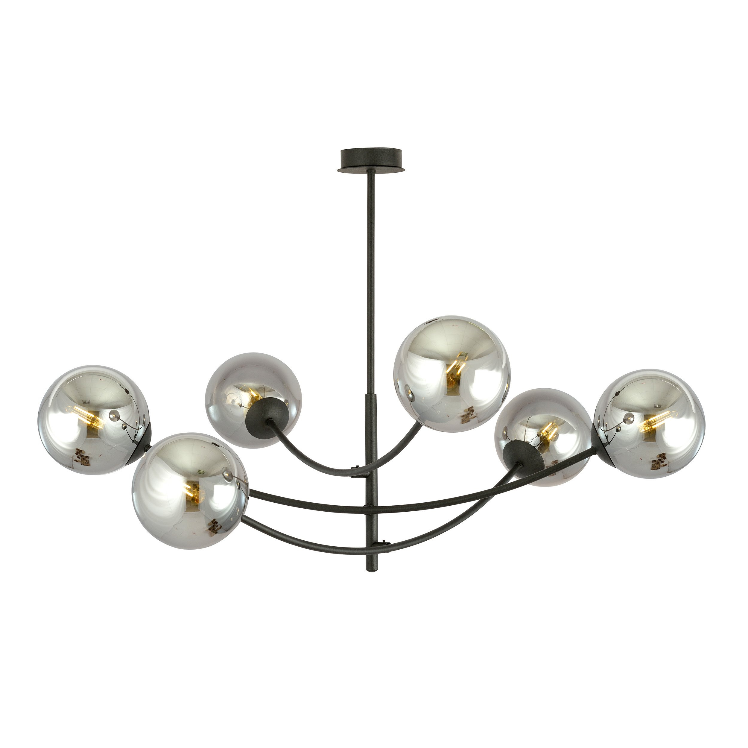 Suspension Hunter base en métal avec abat-jour en boule de verre au design contemporain par Emibig Suspension Hunter base en métal avec abat-jour en boule de verre au design contemporain par Emibig