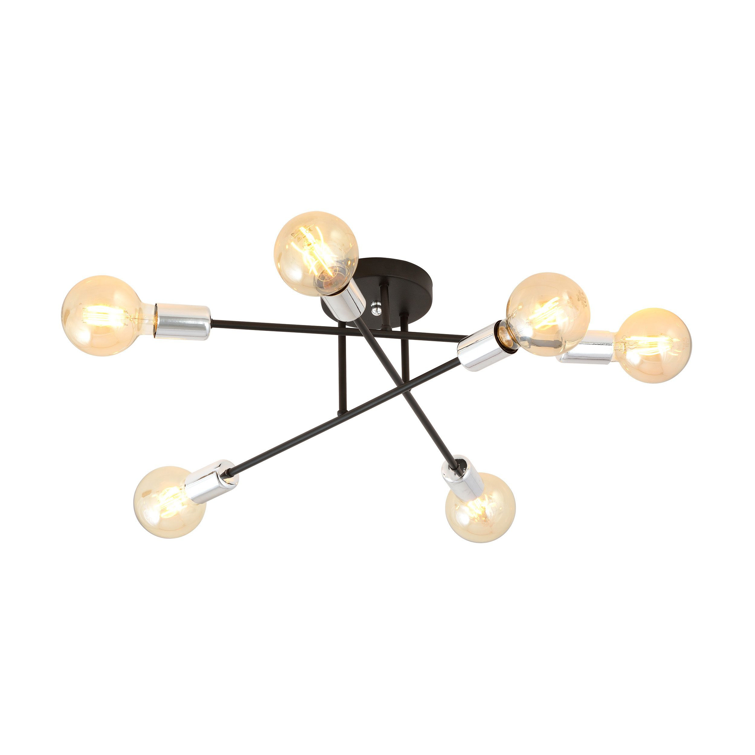 Plafonnier Veken base en métal en forme d'étoile avec détail argent ou doré au design contemporain par Emibig