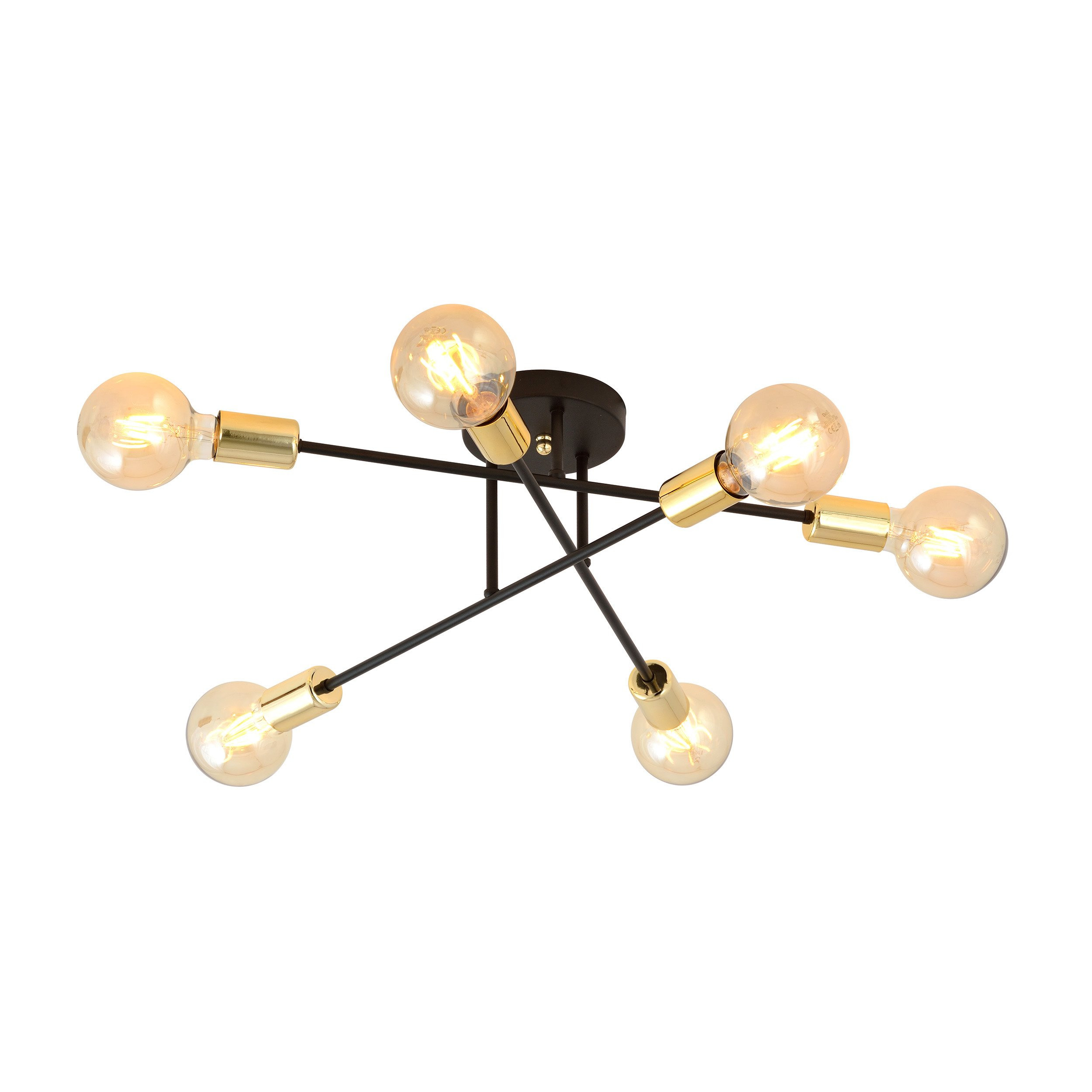 Plafonnier Veken base en métal en forme d'étoile avec détail argent ou doré au design contemporain par Emibig Plafonnier Veken base en métal en forme d'étoile avec détail argent ou doré au design contemporain par Emibig