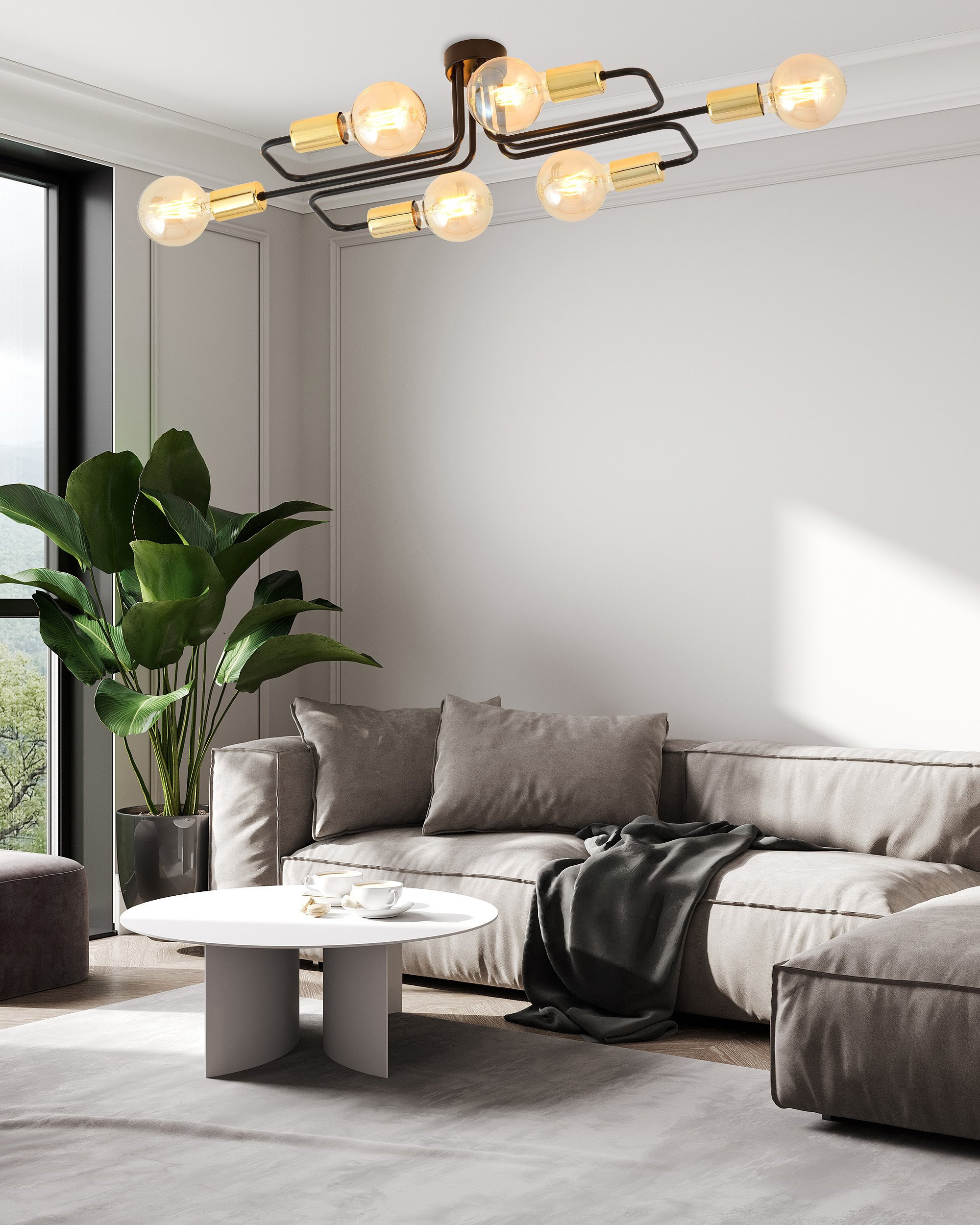 Plafonnier Veken base en métal avec détail argent ou doré au design contemporain par Emibig Plafonnier Veken base en métal avec détail argent ou doré au design contemporain par Emibig