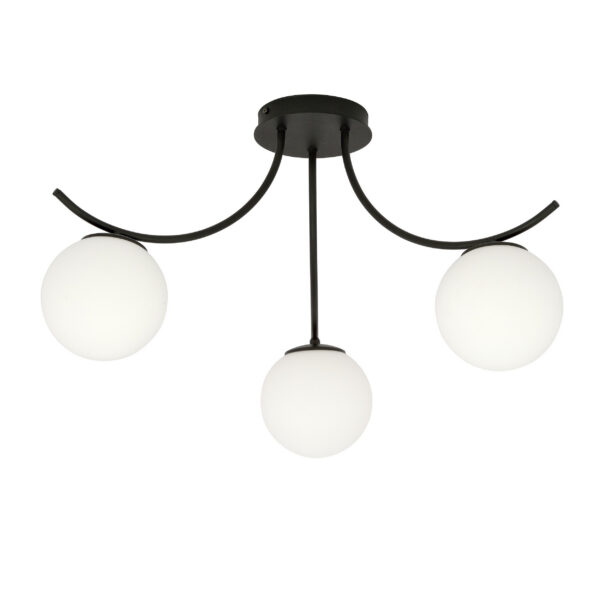 Plafonnier Boston base en métal avec abat-jour en verre au design contemporain par Emibig