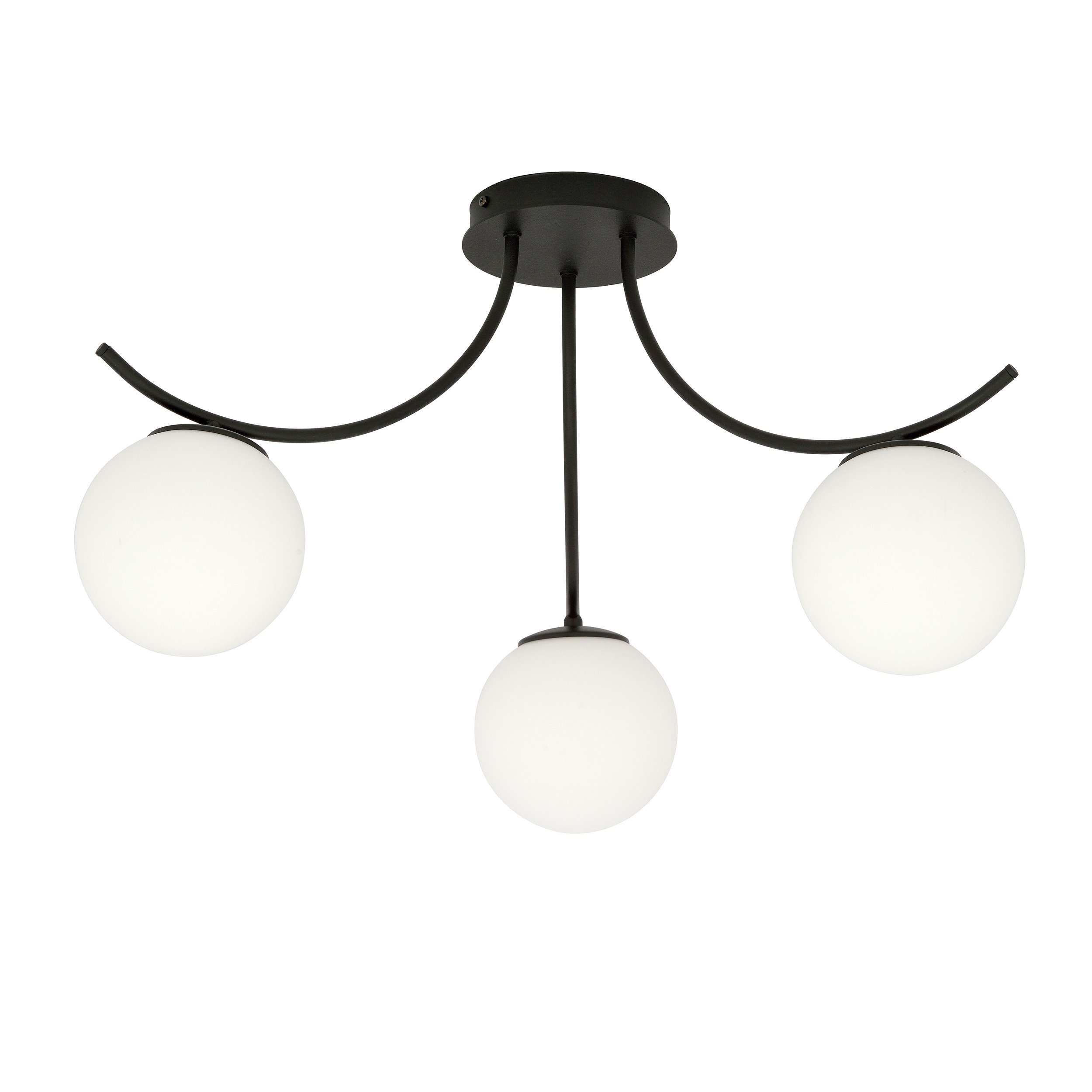 Plafonnier Boston base en métal avec abat-jour en verre au design contemporain par Emibig