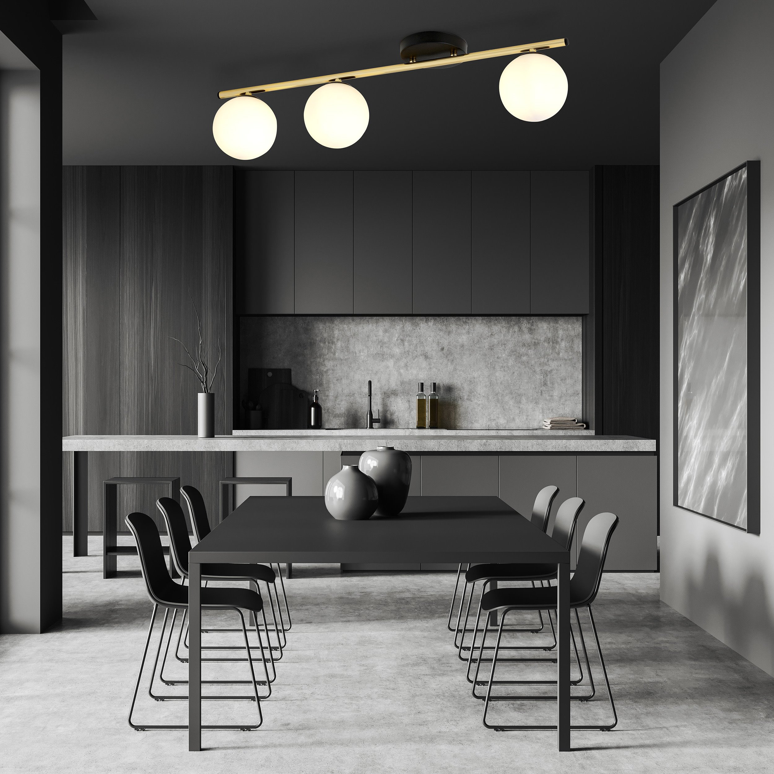 Plafonnier Monza base en métal avec barre linéaire doré au design contemporain par Emibig Plafonnier Monza base en métal avec barre linéaire doré au design contemporain par Emibig