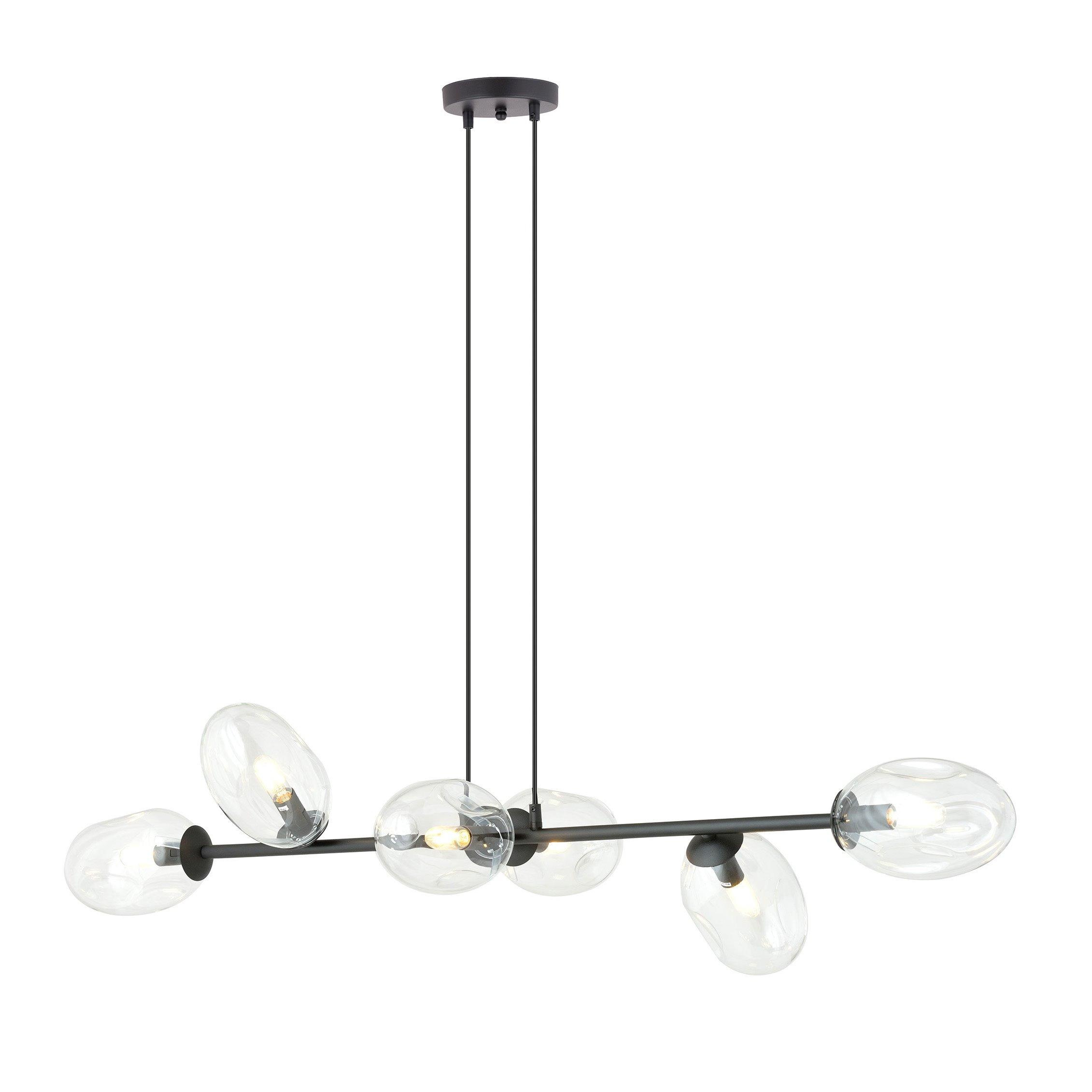 Suspension Pandora base en métal avec abat-jour ovale en verre au design contemporain par Emibig