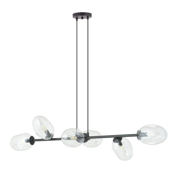 Suspension Pandora base en métal avec abat-jour ovale en verre au design contemporain par Emibig