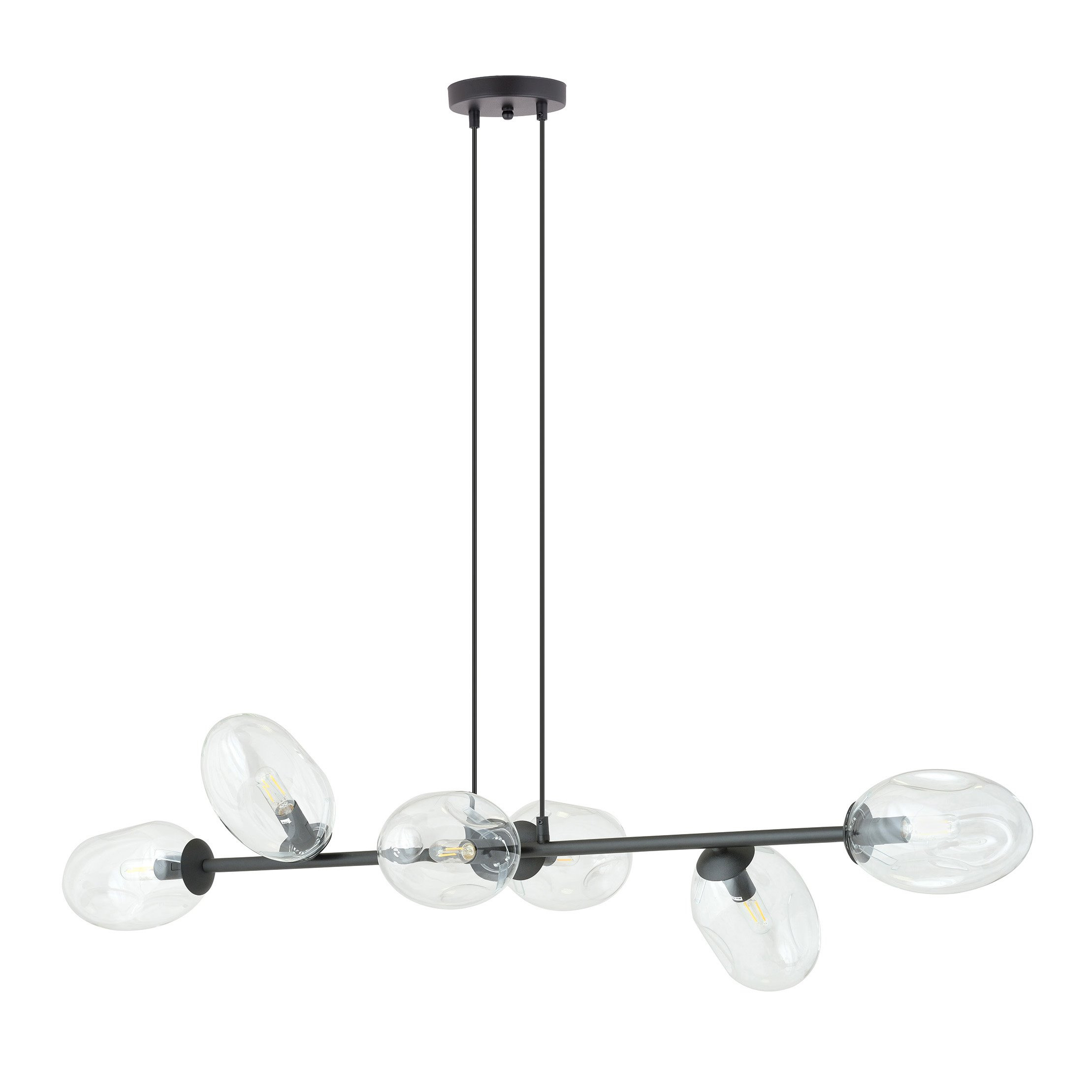 Suspension Pandora base en métal avec abat-jour ovale en verre au design contemporain par Emibig
