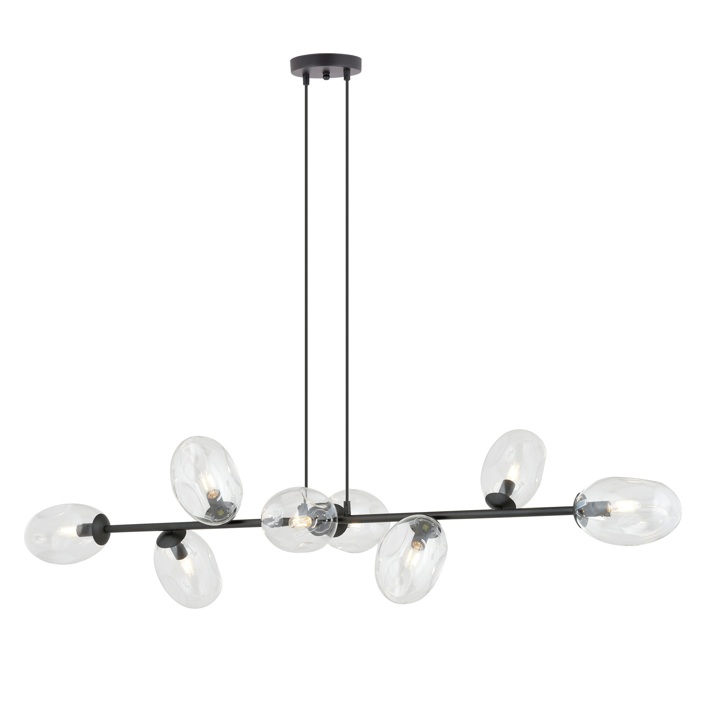 Suspension Pandora base en métal avec abat-jour ovale en verre au design contemporain par Emibig Suspension Pandora base en métal avec abat-jour ovale en verre au design contemporain par Emibig