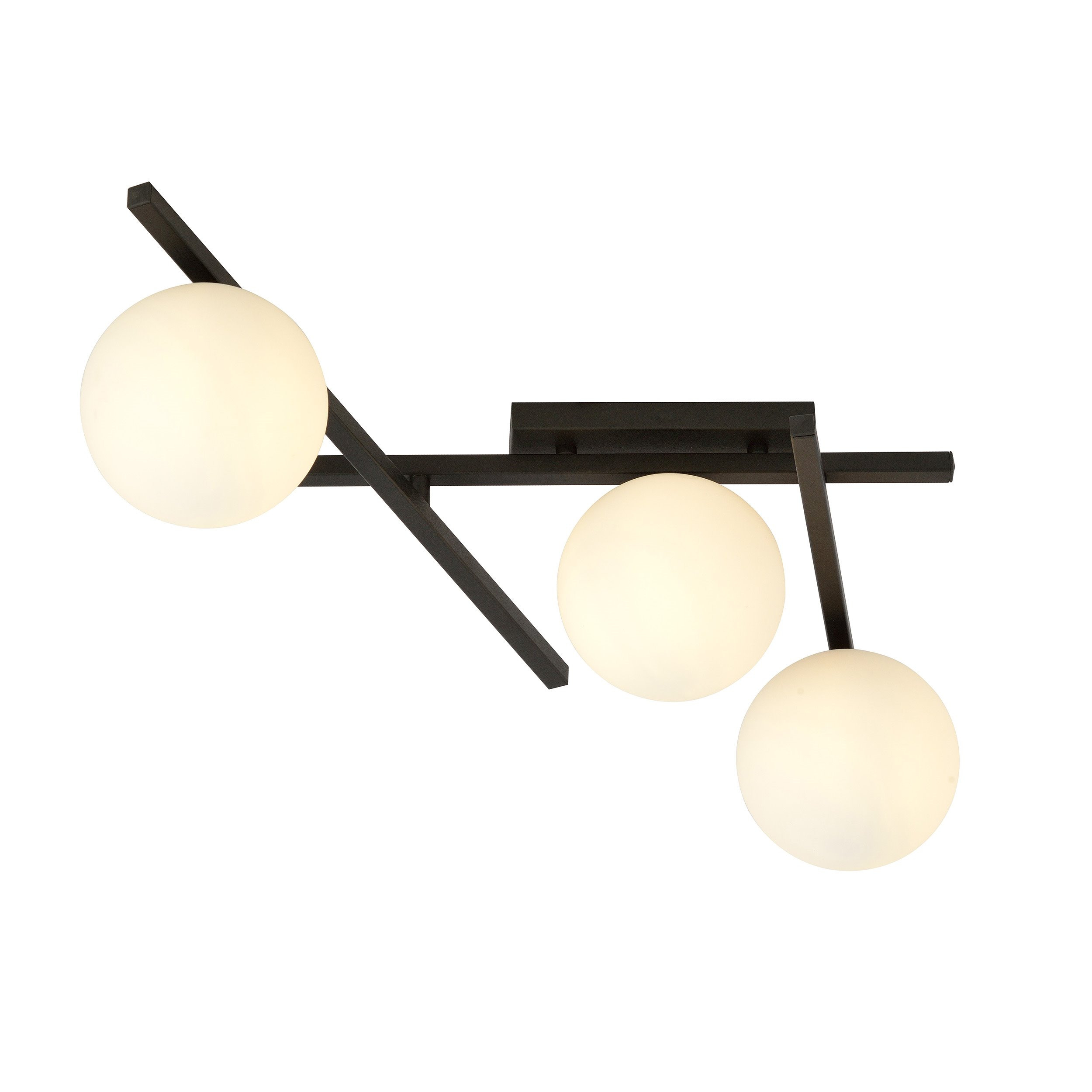Plafonnier Smart base en métal et abat-jour en verre au design contemporain par Emibig
