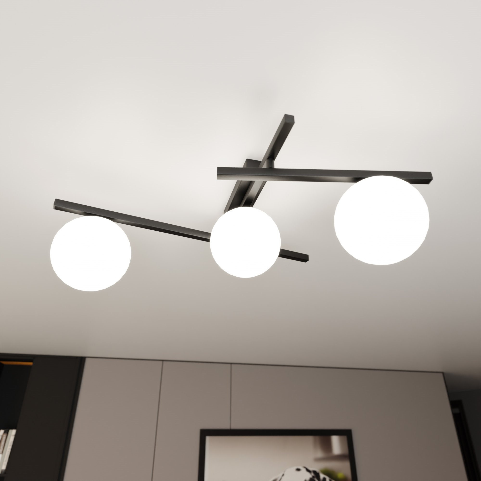 Plafonnier Smart base en métal et abat-jour en verre au design contemporain par Emibig Plafonnier Smart base en métal et abat-jour en verre au design contemporain par Emibig