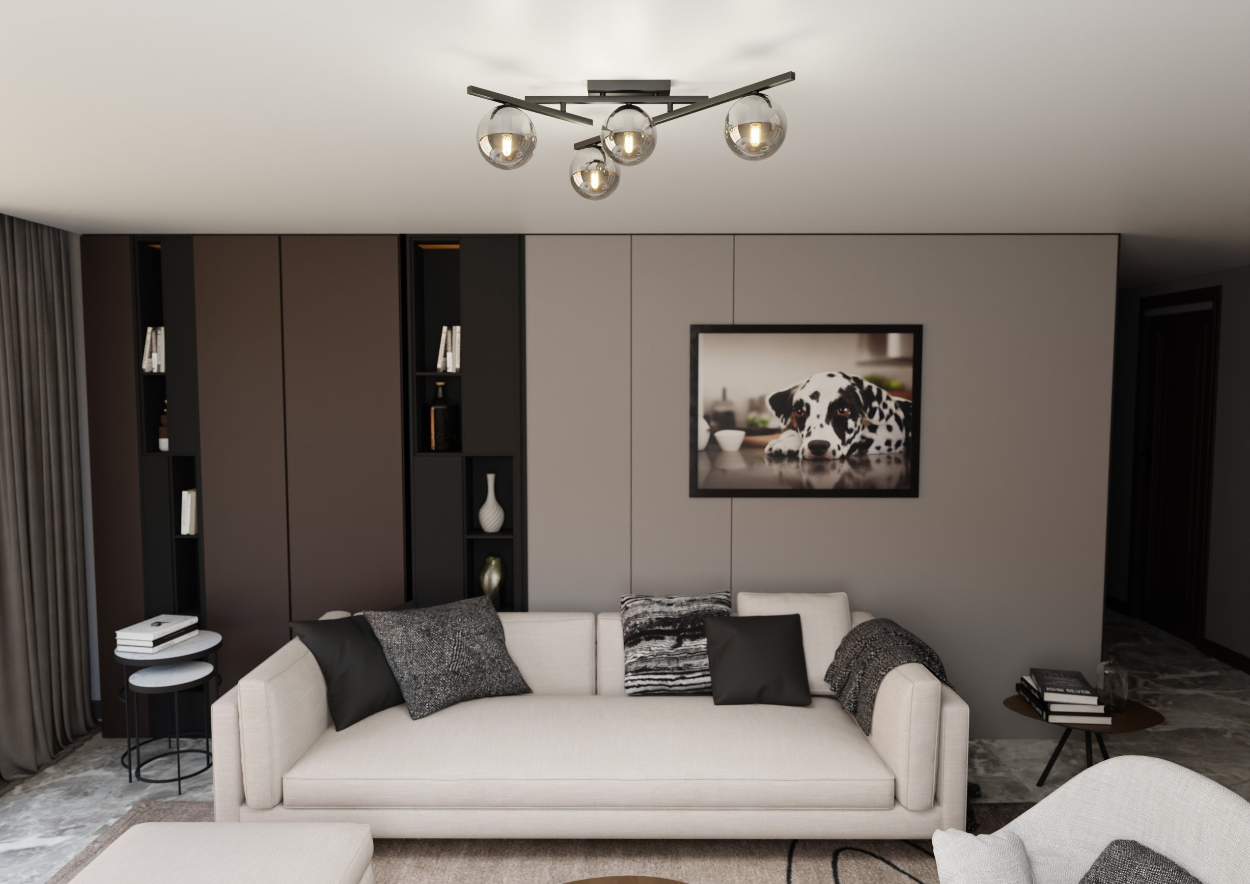 Plafonnier Smart base en métal et abat-jour en verre au design contemporain par Emibig Plafonnier Smart base en métal et abat-jour en verre au design contemporain par Emibig