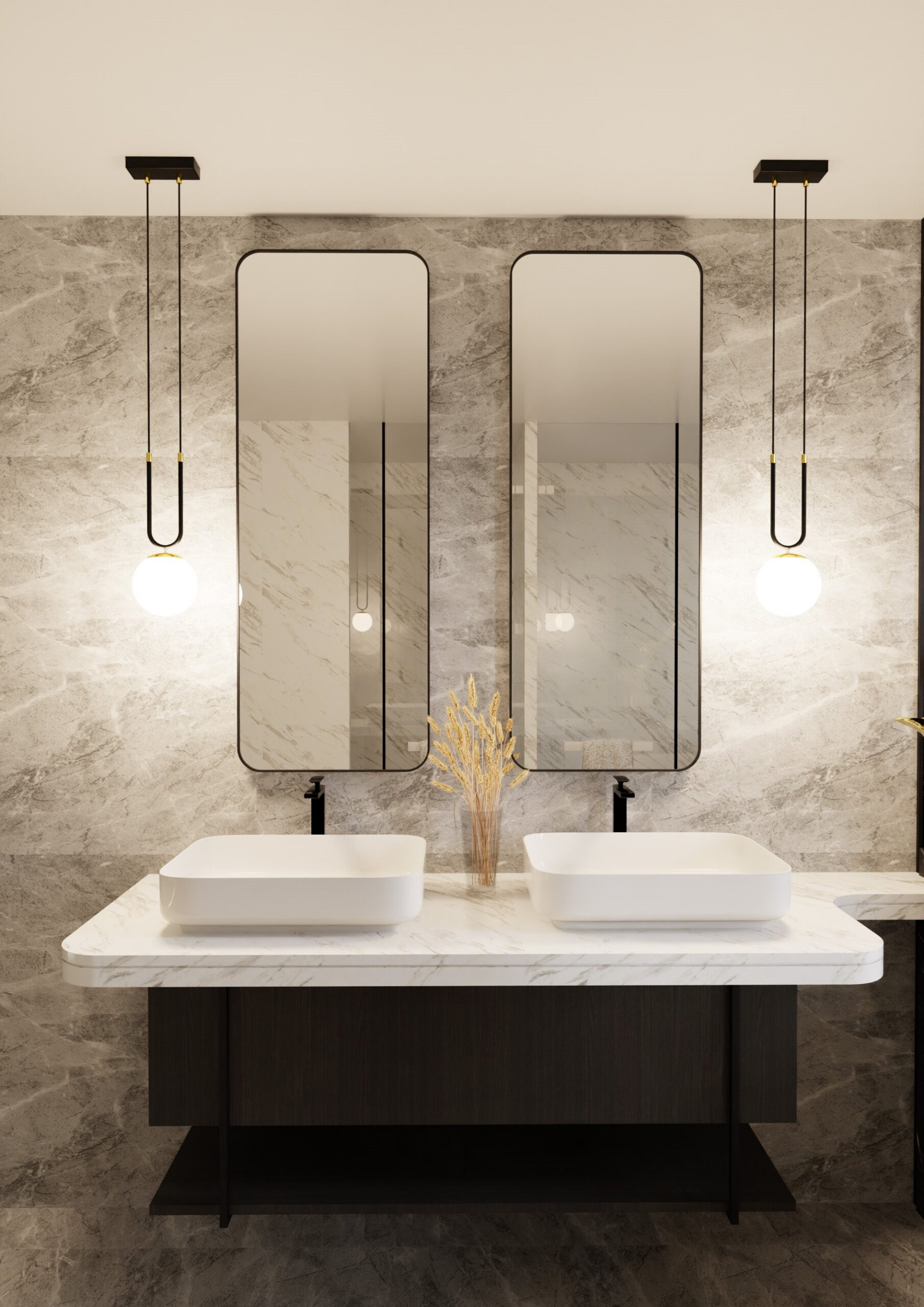 Suspension Glam base en métal ave détail doré au design contemporain par Emibig Suspension Glam base en métal ave détail doré au design contemporain par Emibig